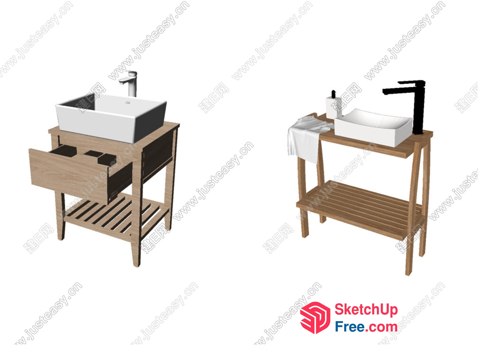 Modern Bathroom Sink And Furniture 3D SketchUp File