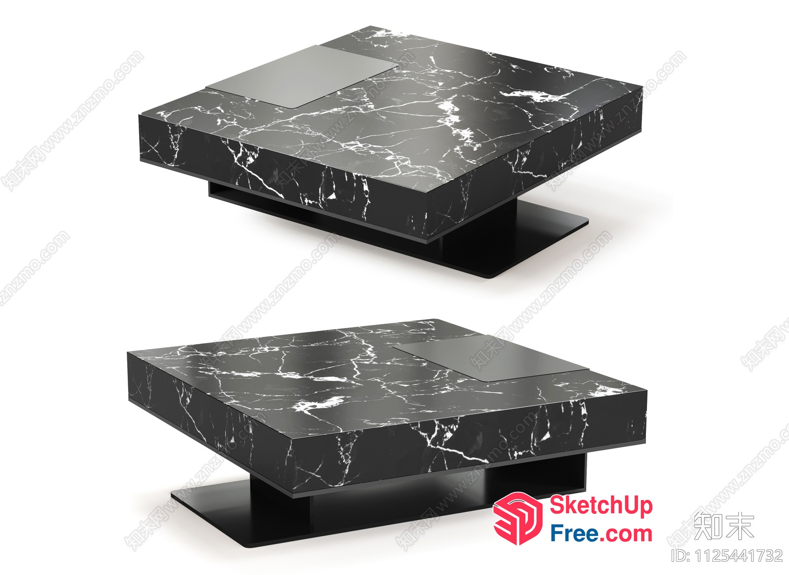 Modern Marble Coffee Table Set 3D SketchUp File