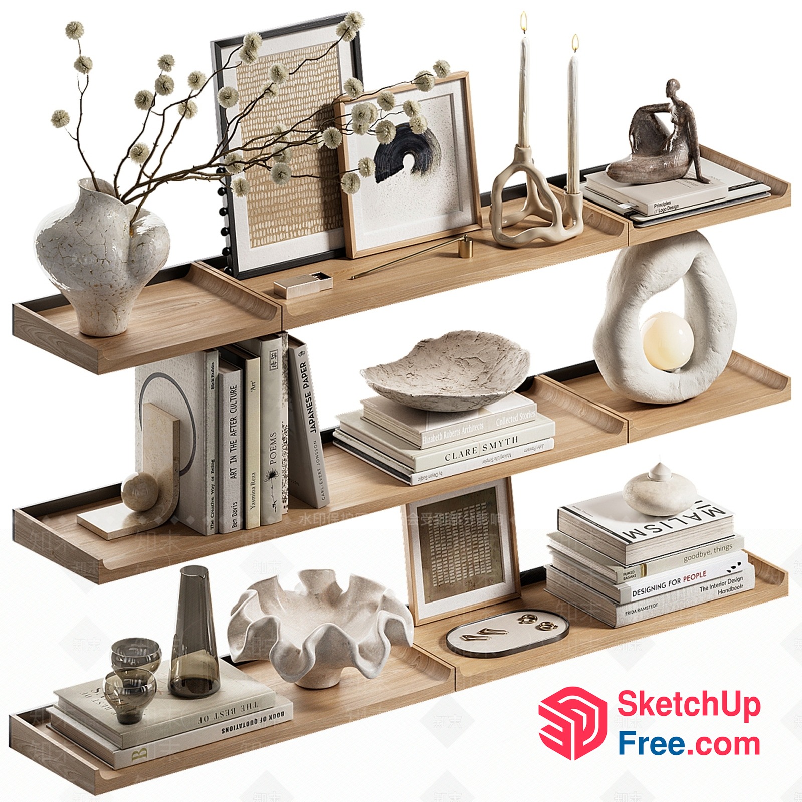 Minimalist Shelf Decor Collection 3D SketchUp File
