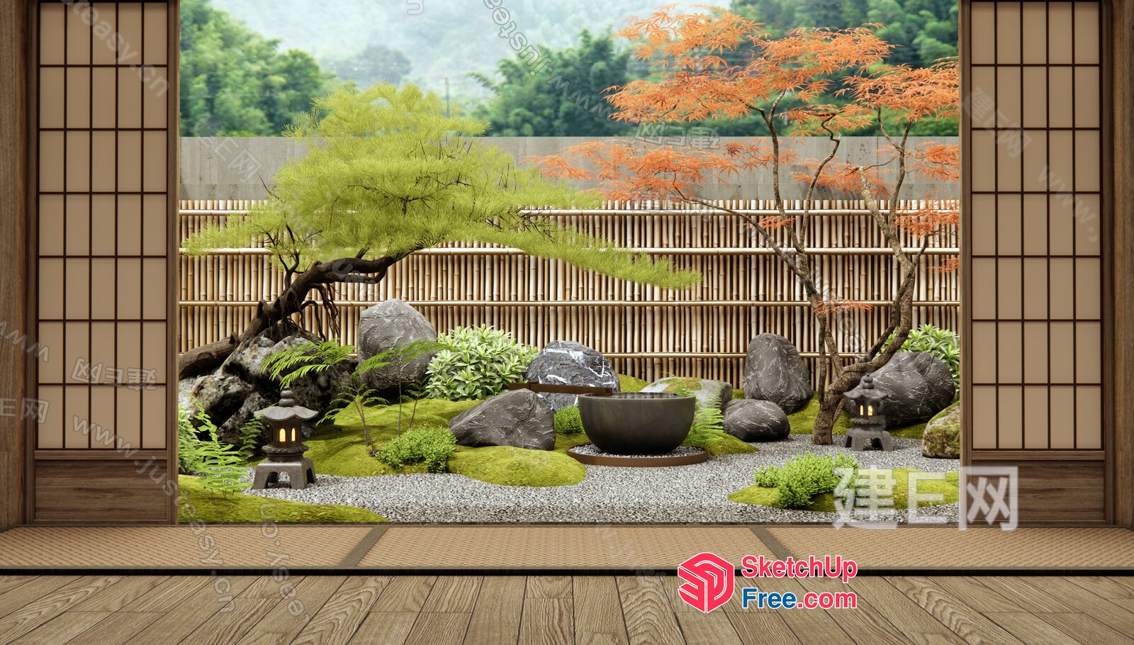 Serene Japanese Garden Oasis 3D SketchUp File