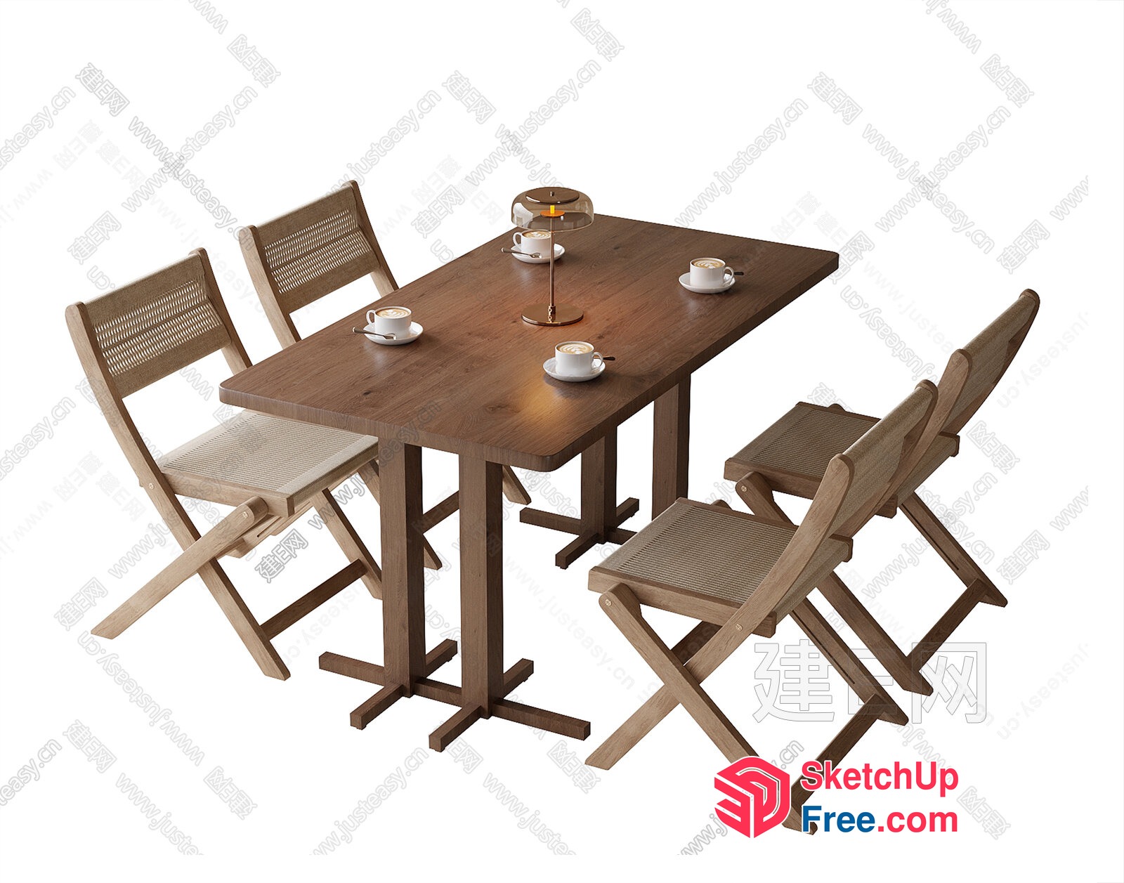 Rectangular Dining Table And Chairs 3D SketchUp File