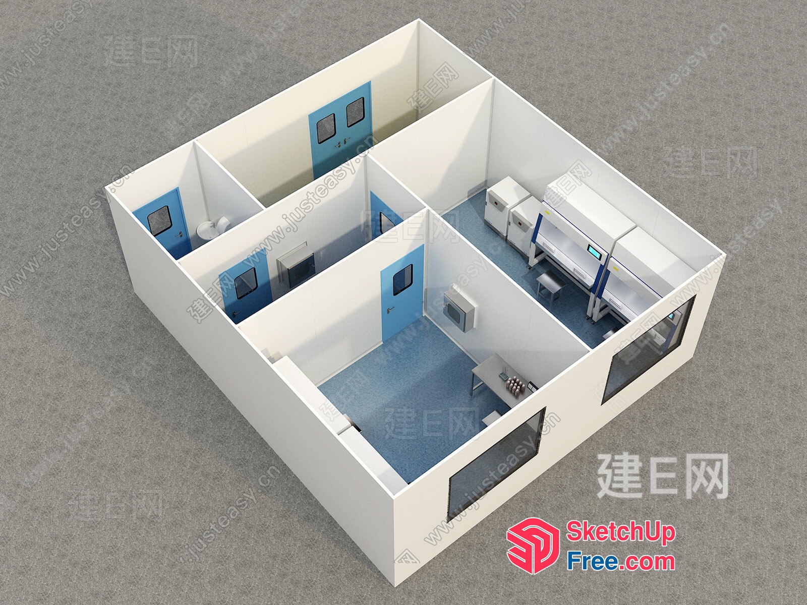 Office Space With Modern Furniture And Decor 3D SketchUp File