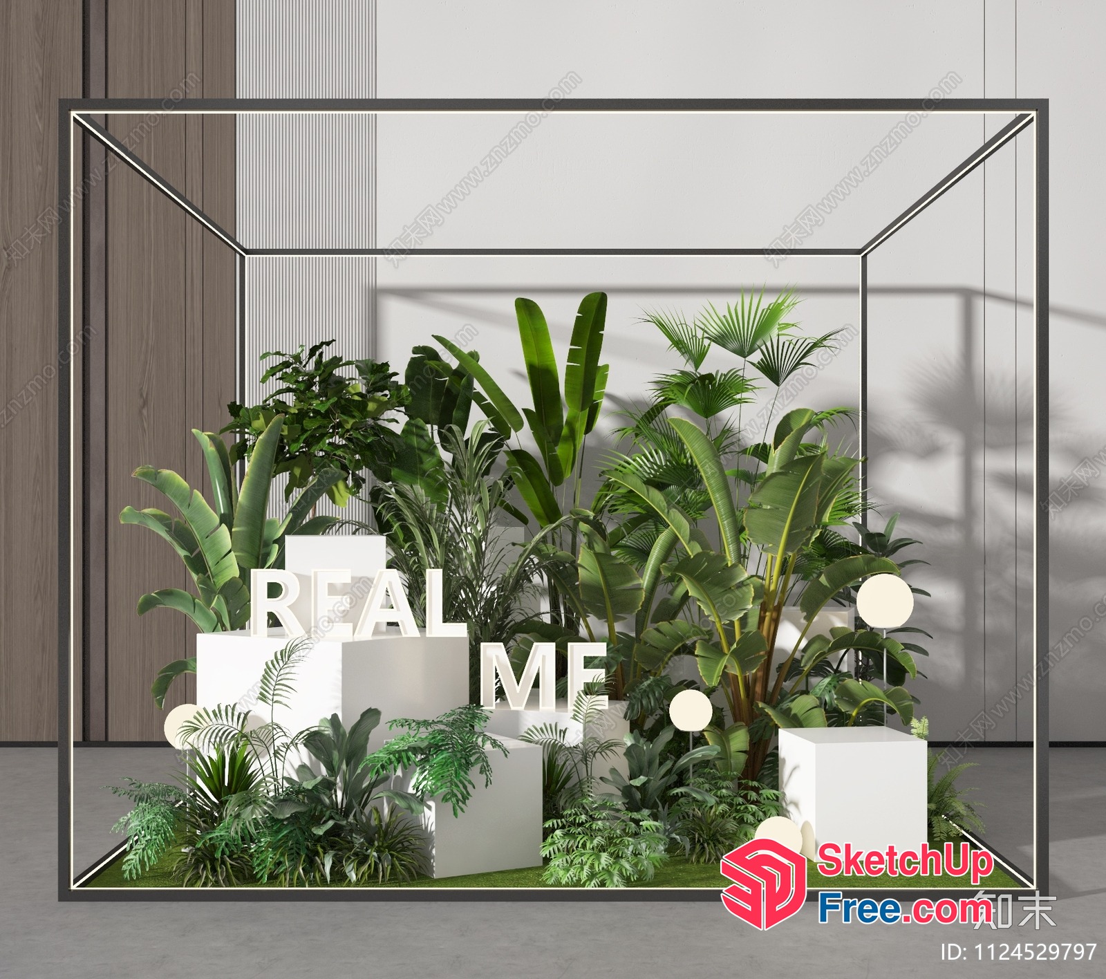 Modern Tropical Greenery Interior Decor 3D SketchUp File