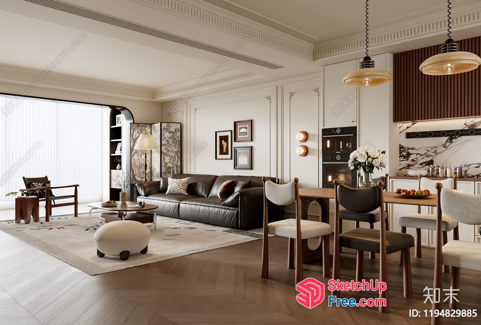 Classic Moulding Modern Interior Design 3D SketchUp File