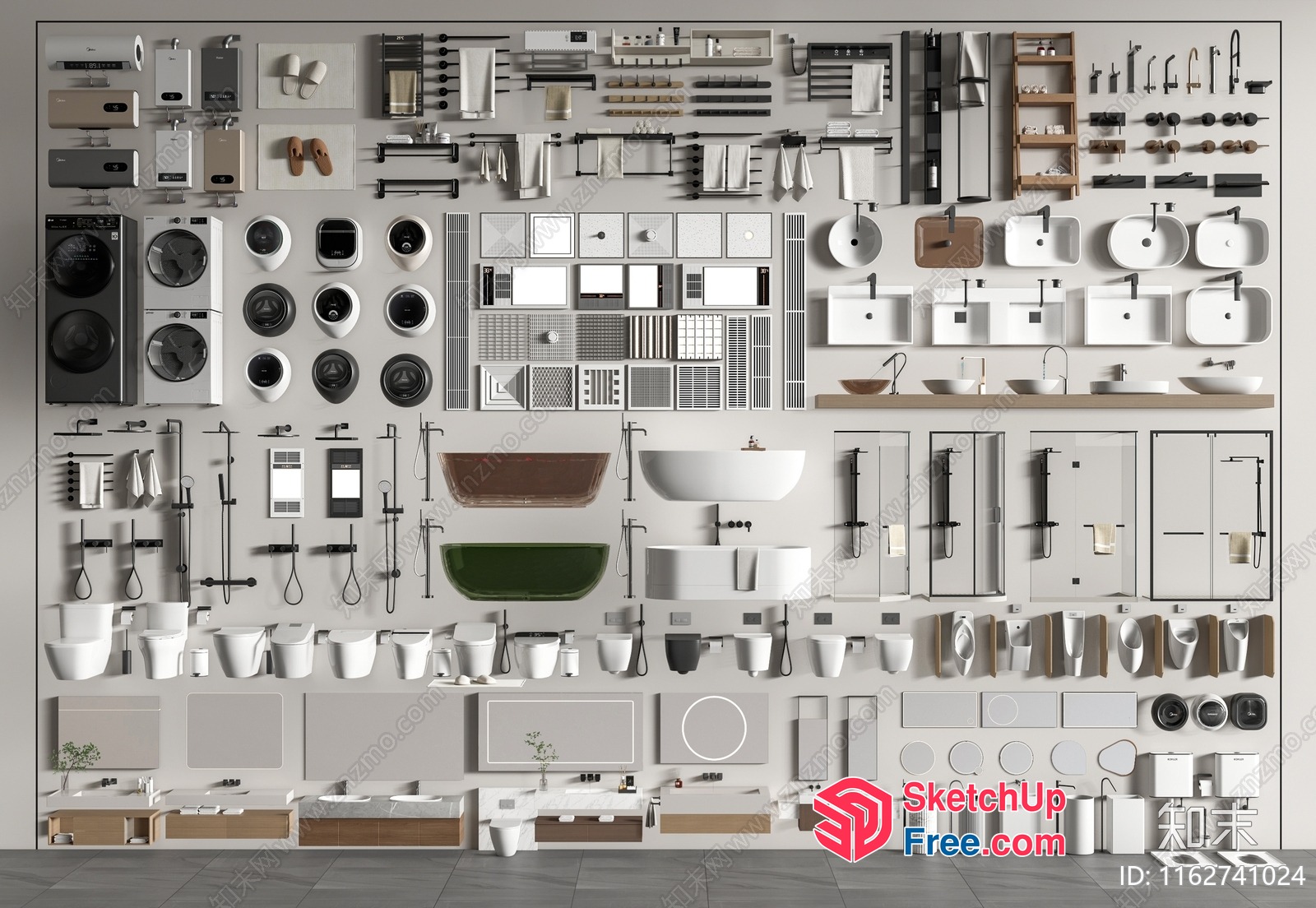 Modern Bathroom Accessories And Decorations 3D SketchUp File
