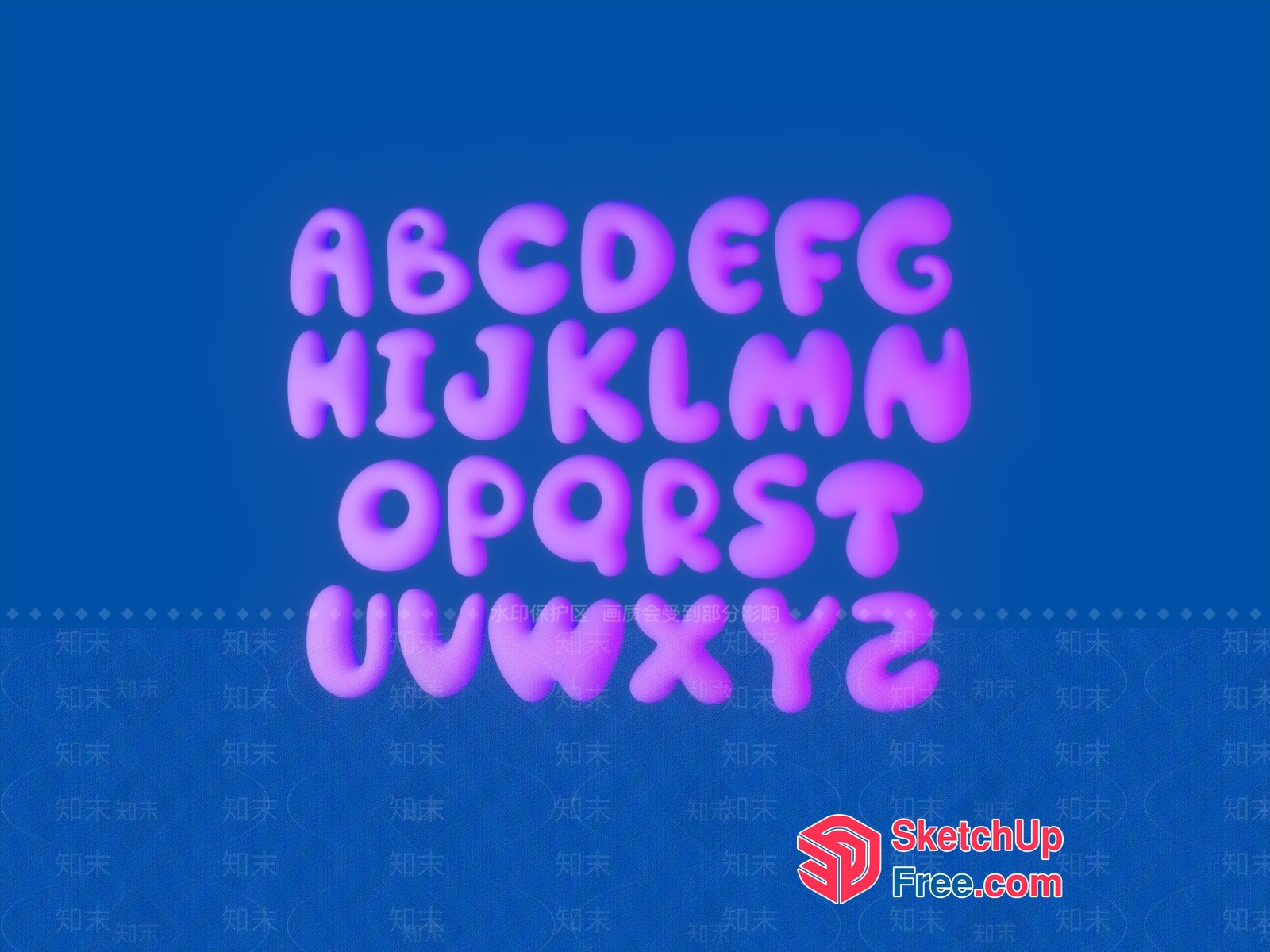 Alphabetical Decorative Lettering 3D SketchUp File