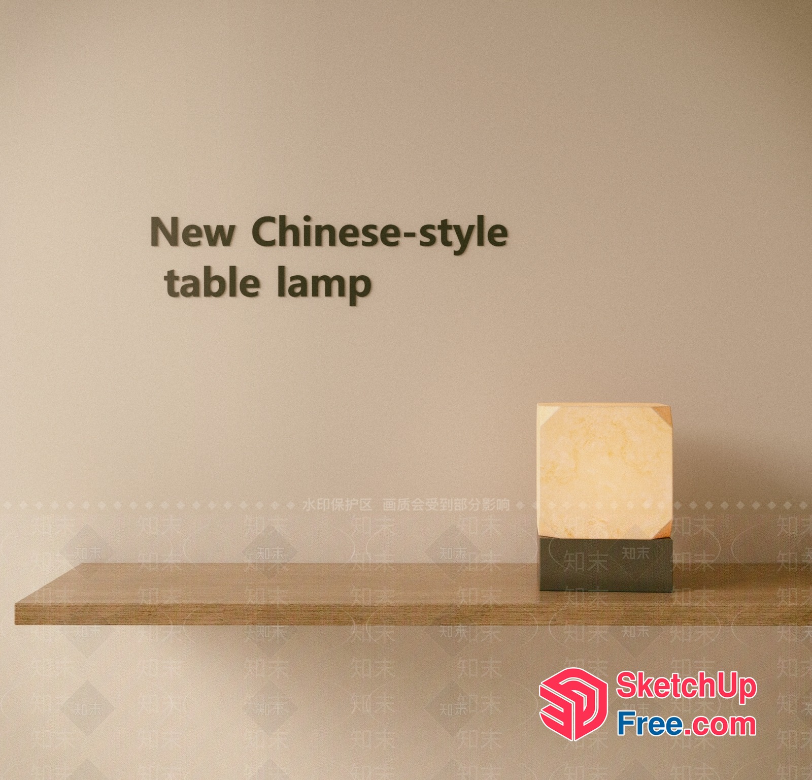 New Chinese-Style Table Lamp 3D SketchUp File