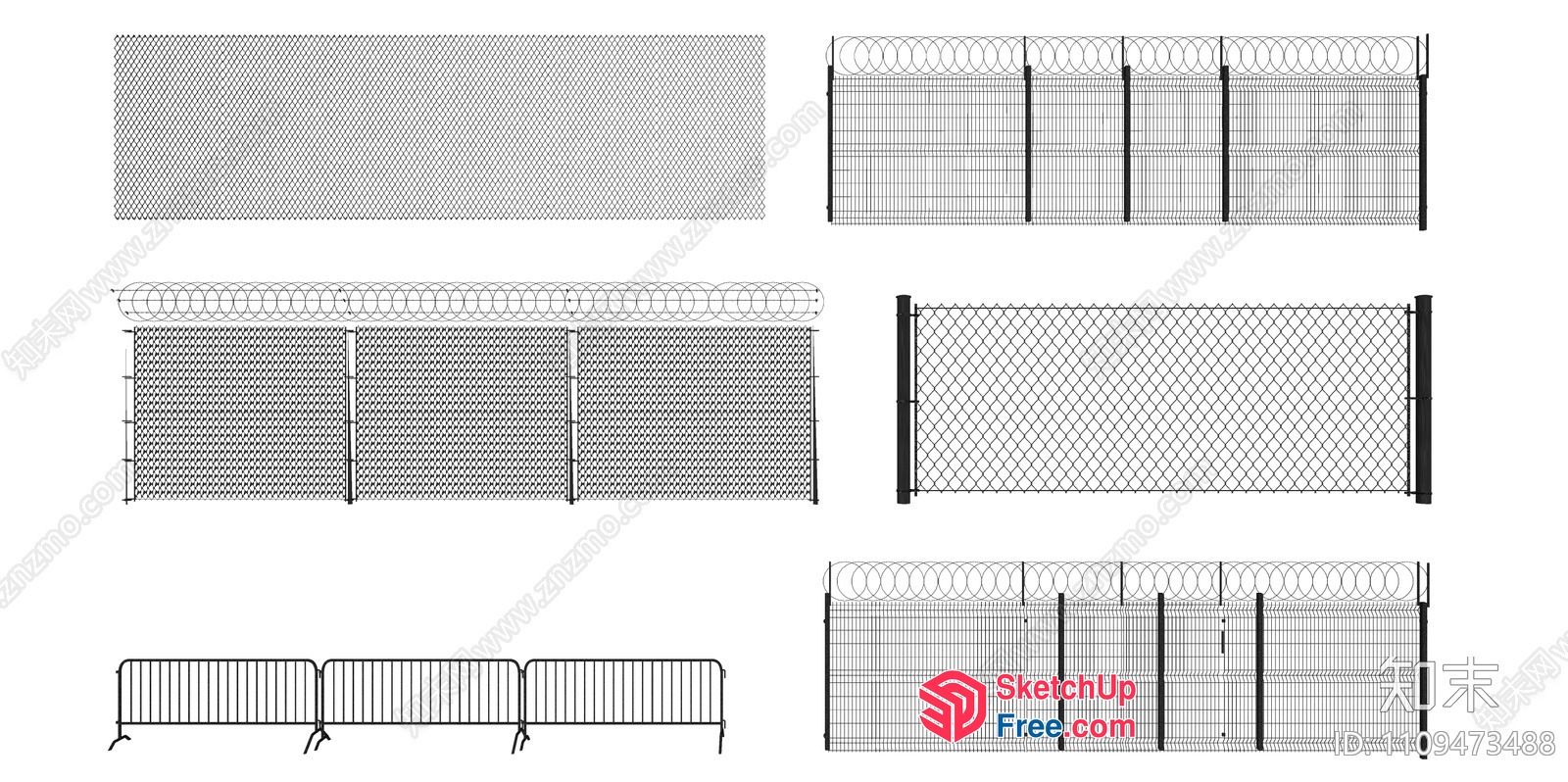 Metal Fencing Panels For Security And Privacy 3D SketchUp File
