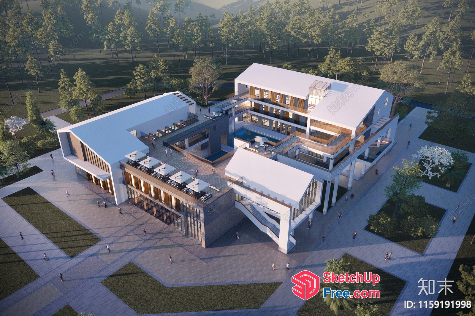 Modern Villa With Outdoor Pool And Spacious Terraces 3D SketchUp File