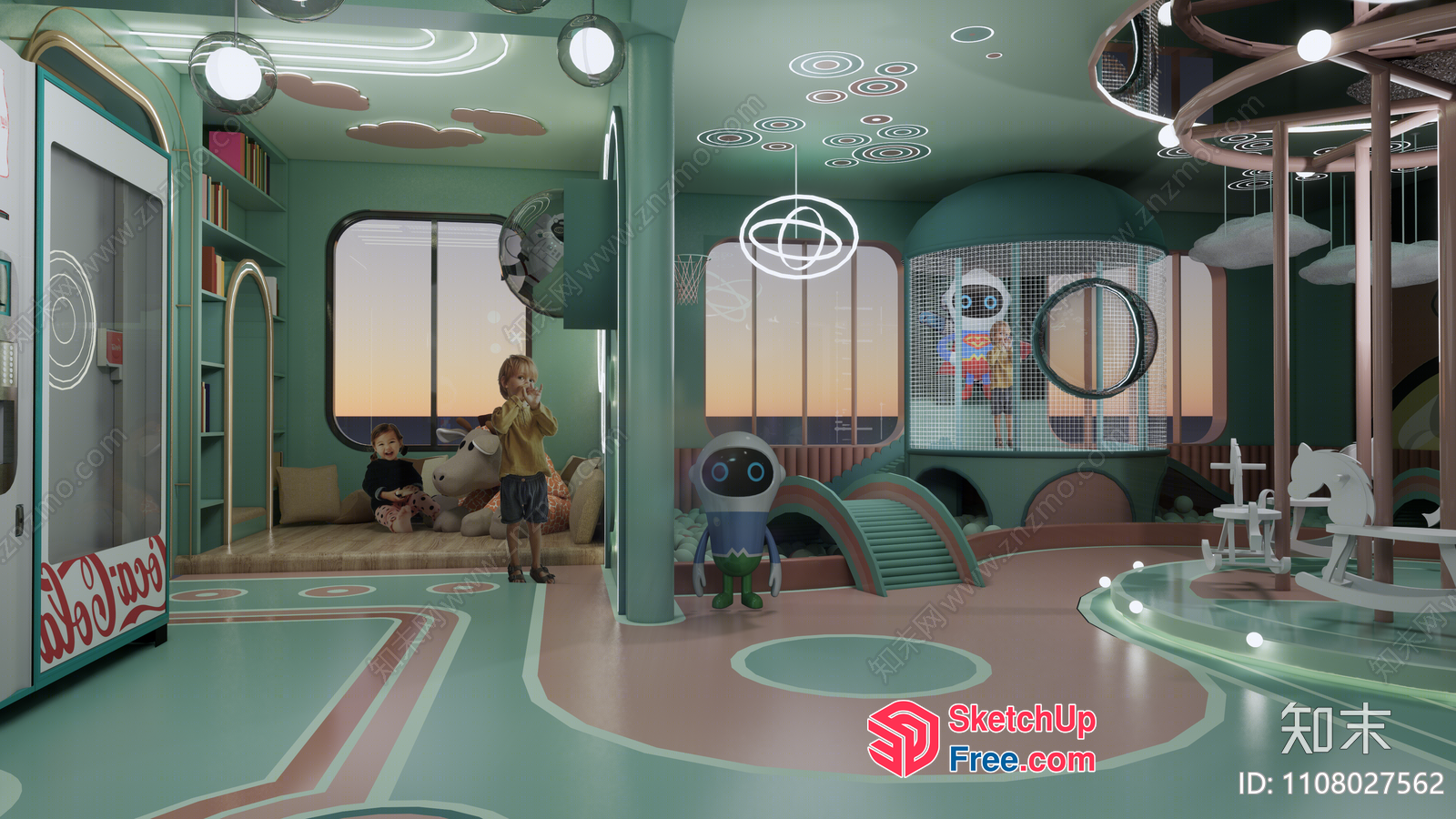 Futuristic Kids Playroom With Unique Decorations 3D SketchUp File