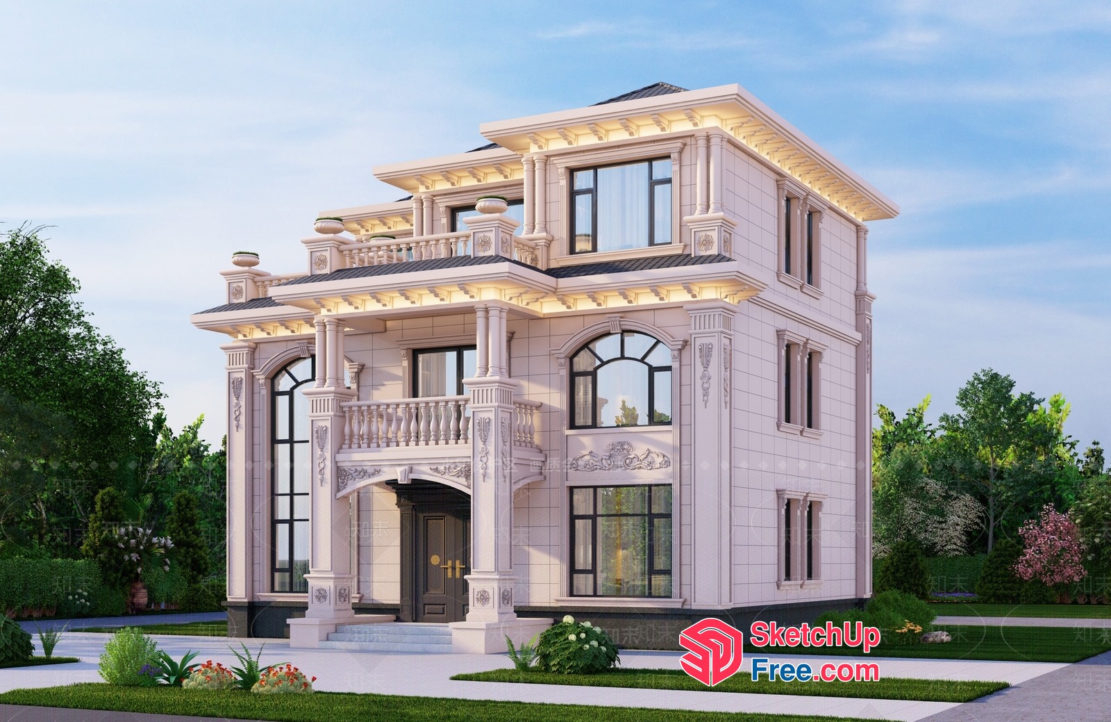 Classical European-Style Villa 3D SketchUp File