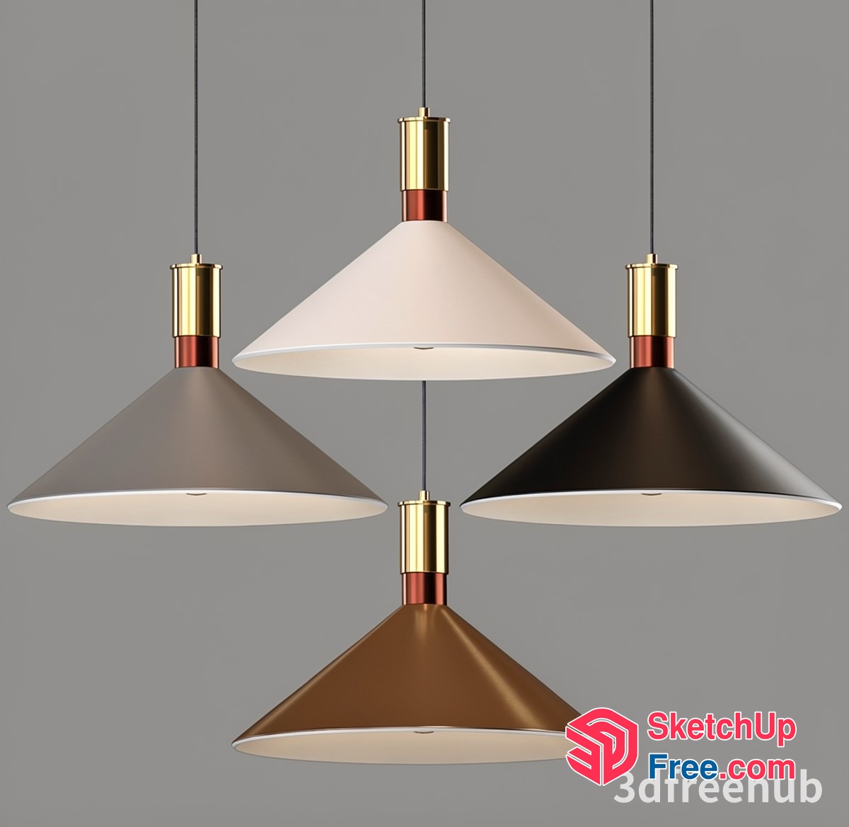 Modern Hanging Light Fixtures Collection 3D SketchUp File