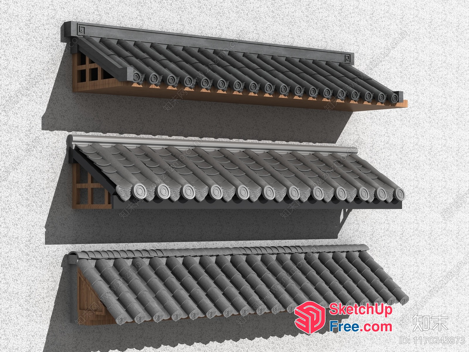 Roof Synthesis With Ornate Tiles 3D SketchUp File