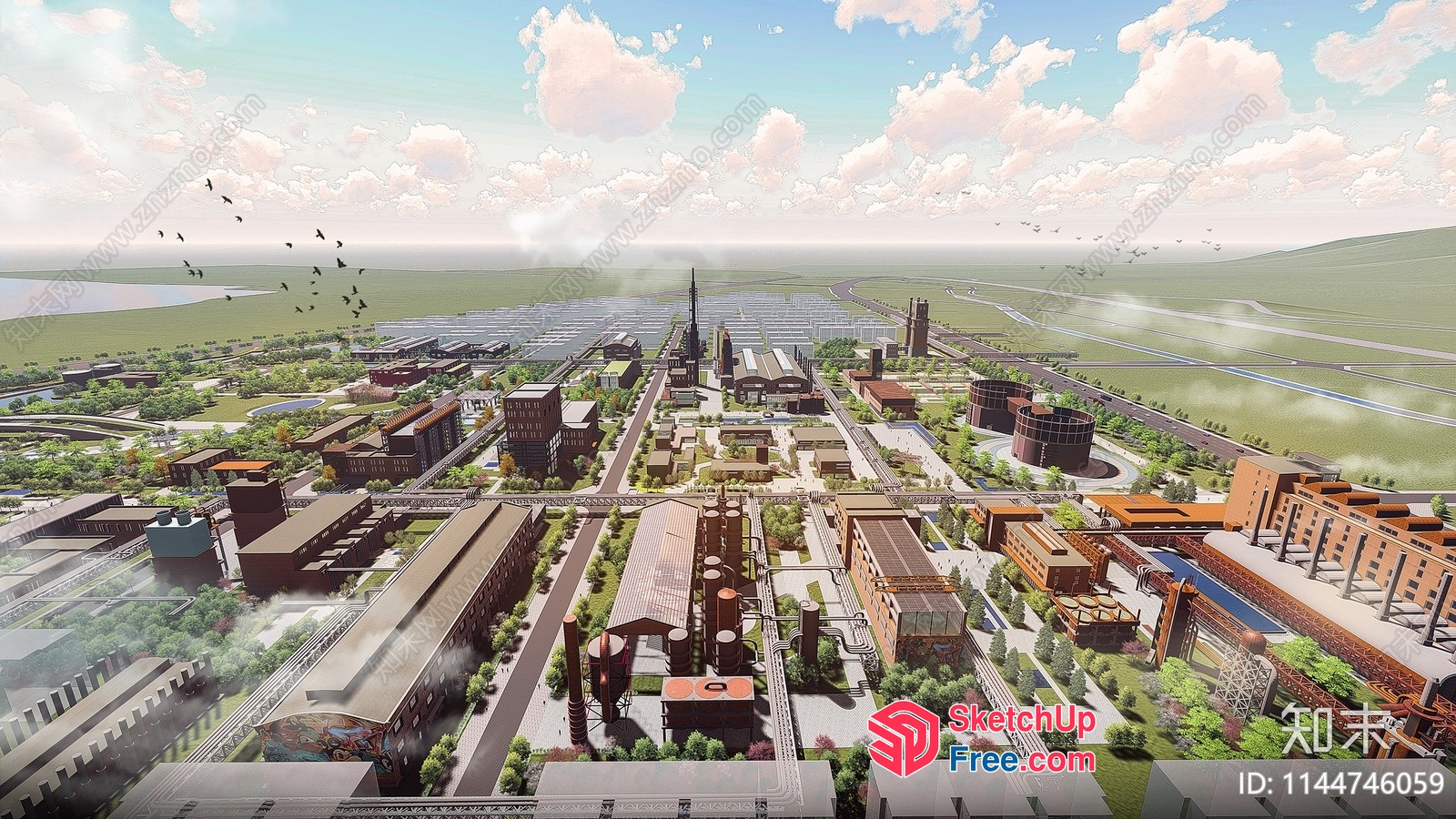 Industrial Park Design 3D SketchUp File