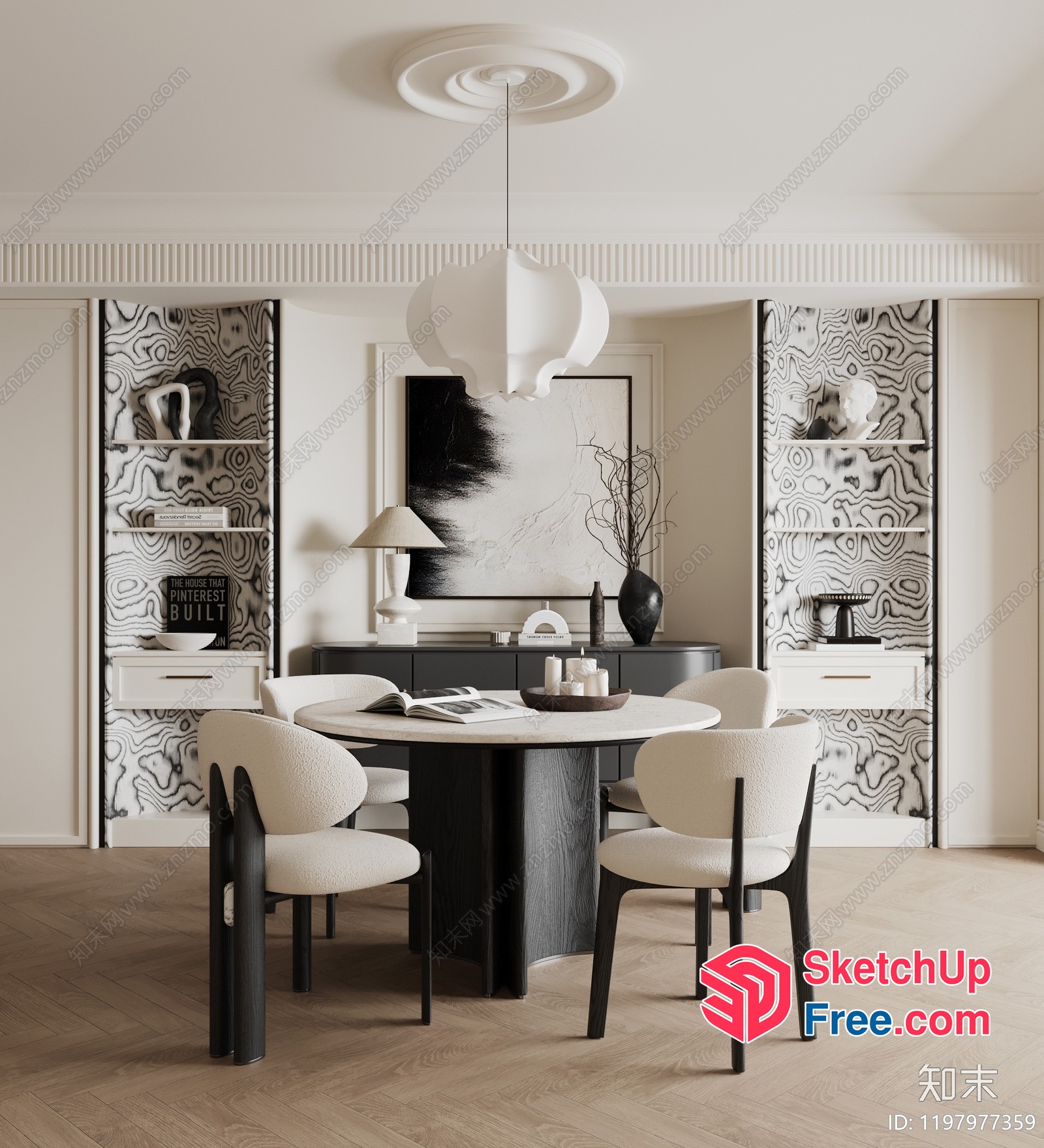 Modern Minimalist Dining Room Interior Design 3D SketchUp File