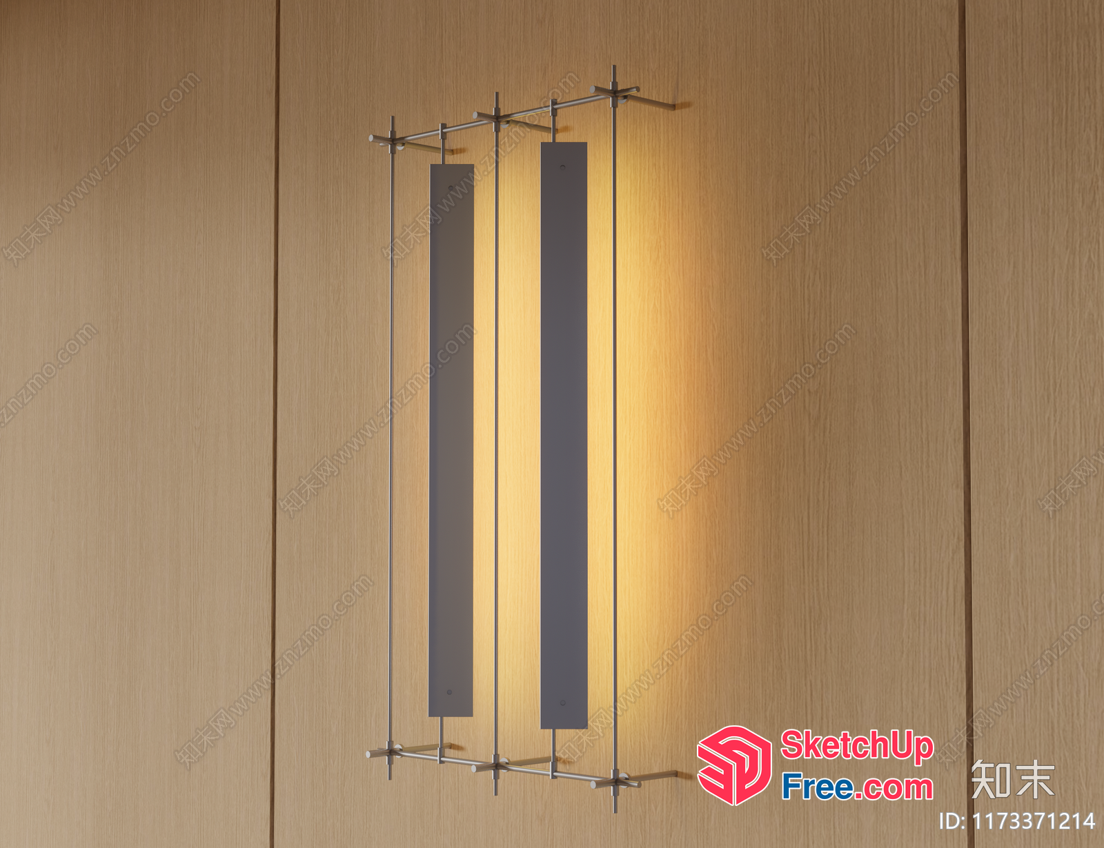 Modern Glass Elevator Wall With Vertical Panels 3D SketchUp File