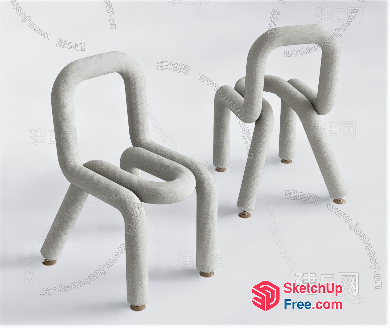 Modern Grey Chair Design 3D SketchUp File