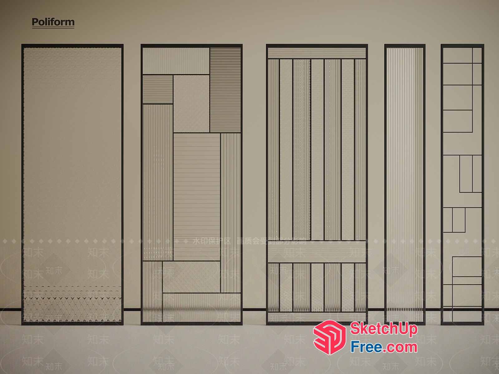 Poliform Door And Window Panels 3D SketchUp File