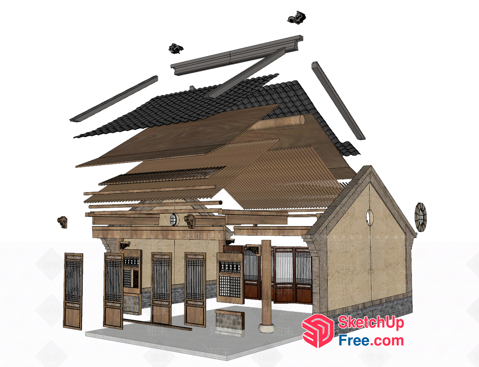 Traditional Japanese House Exterior 3D SketchUp File