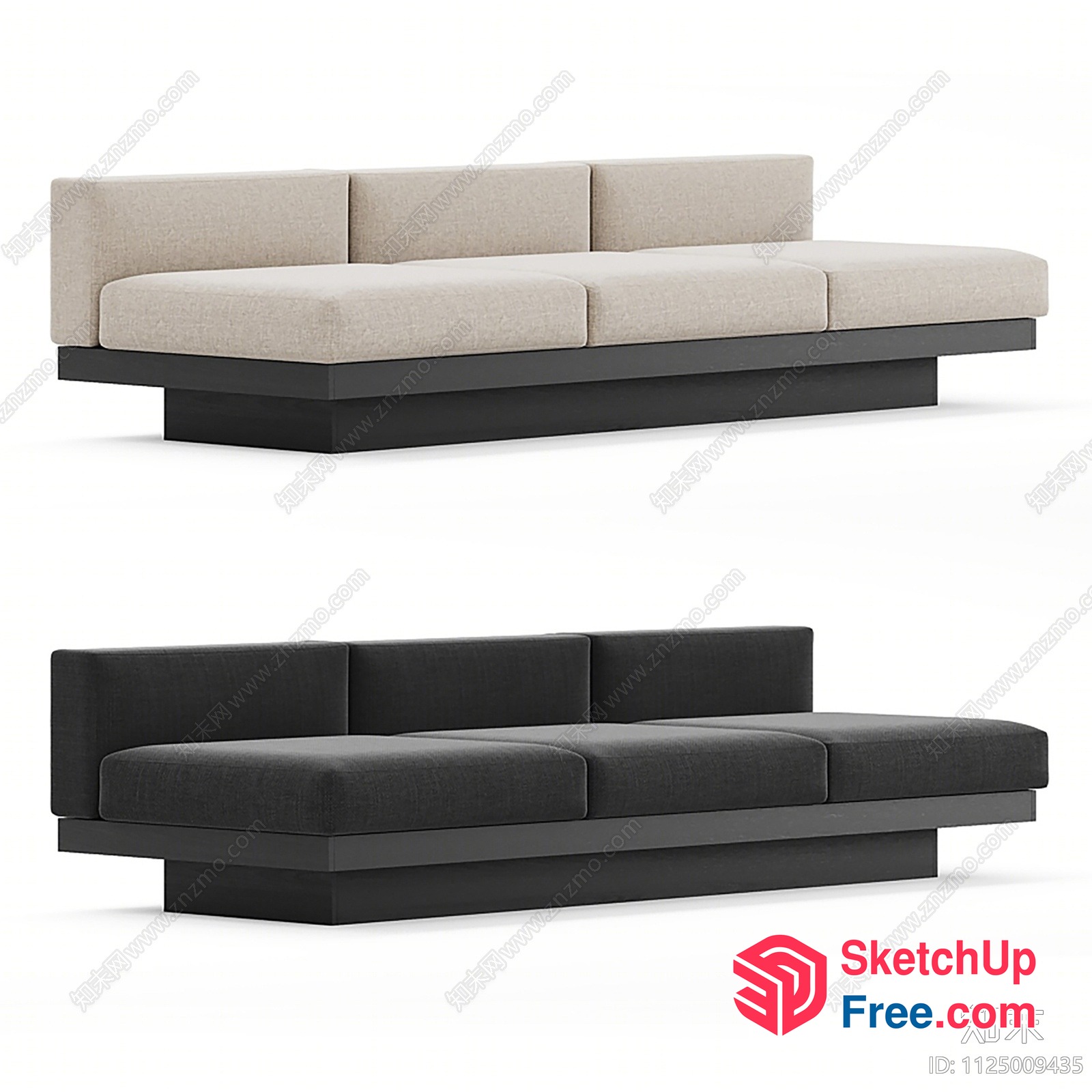Modern Sofa Designs With Neutral And Dark Colors 3D SketchUp File