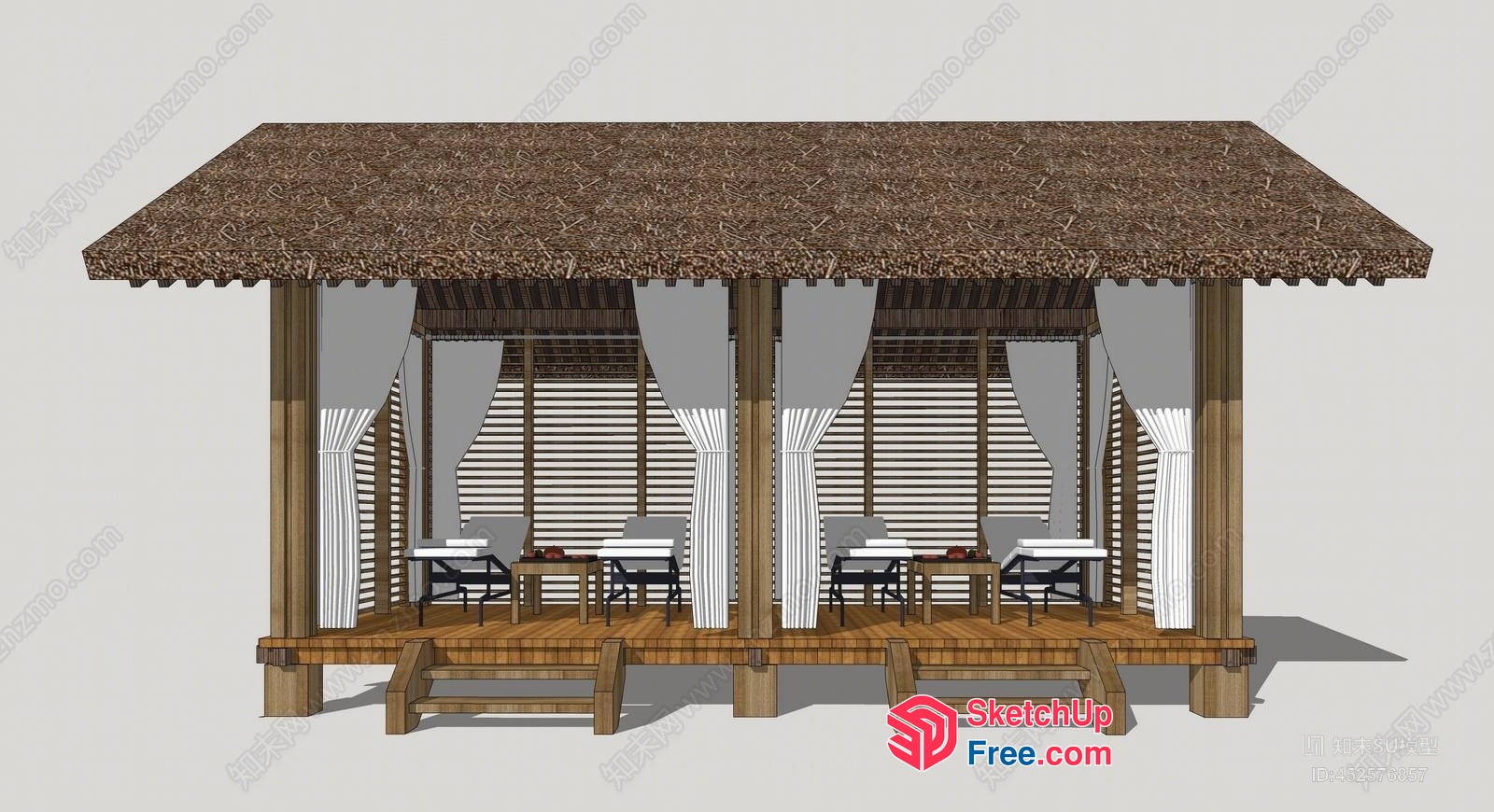 Outdoor Spa And Massage Gazebo 3D SketchUp File
