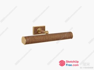 Gold Hardware On A Brown Decorative Bar 3D SketchUp File