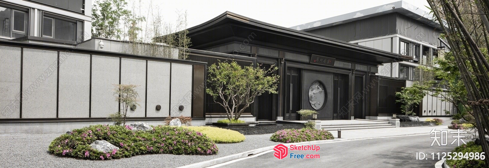 Exterior Decor Of A Modern Asian Style Villa 3D SketchUp File