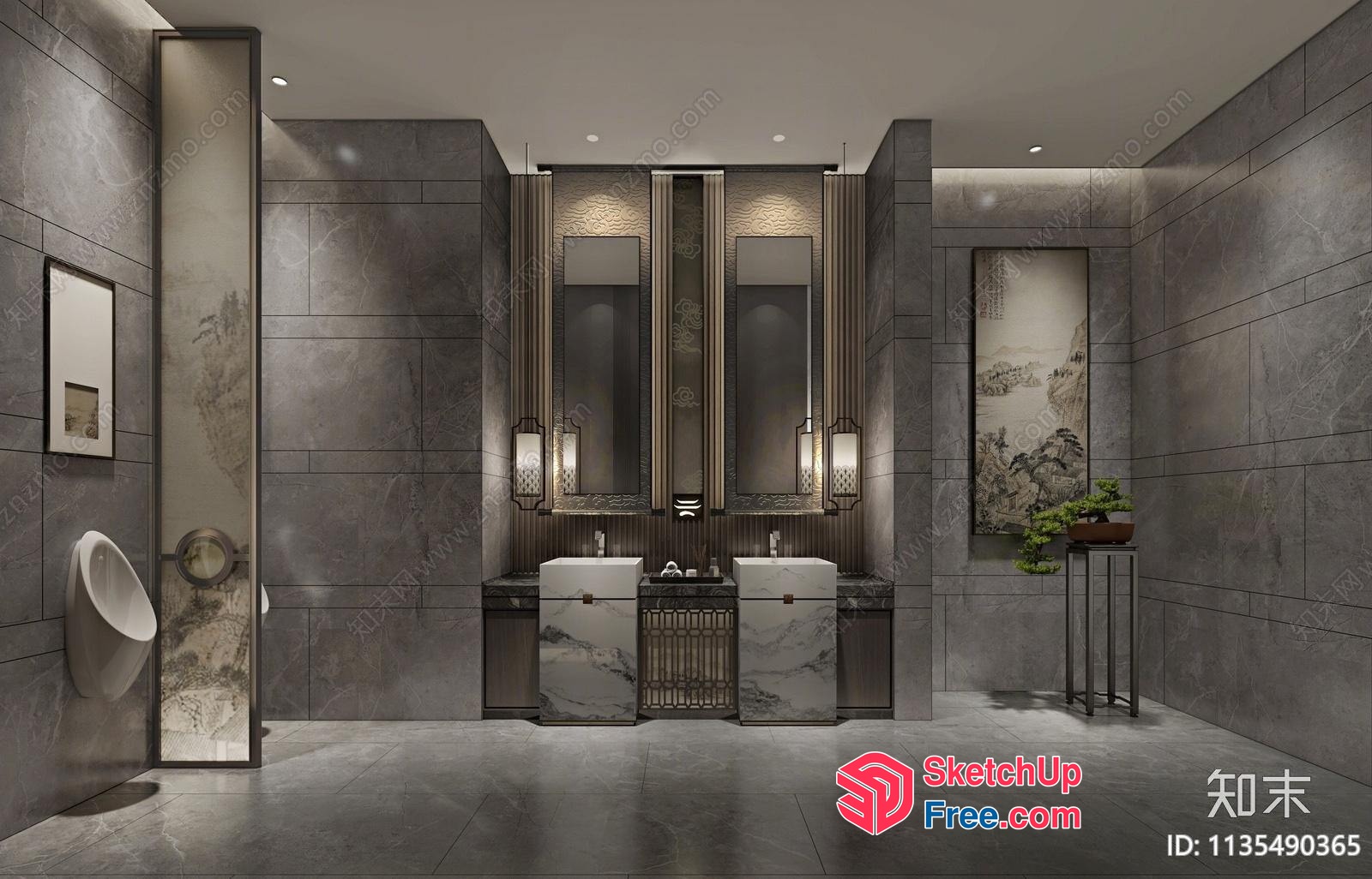 Luxurious Modern Bathroom Design 3D SketchUp File