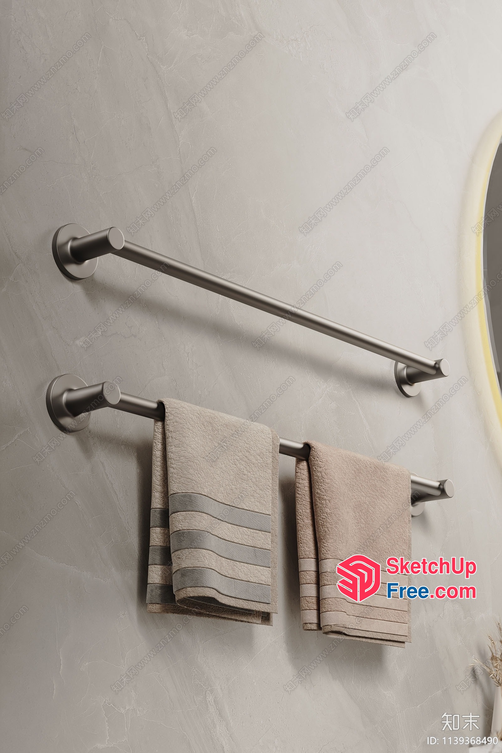 Modern Bathroom Hardware And Towel Set 3D SketchUp File