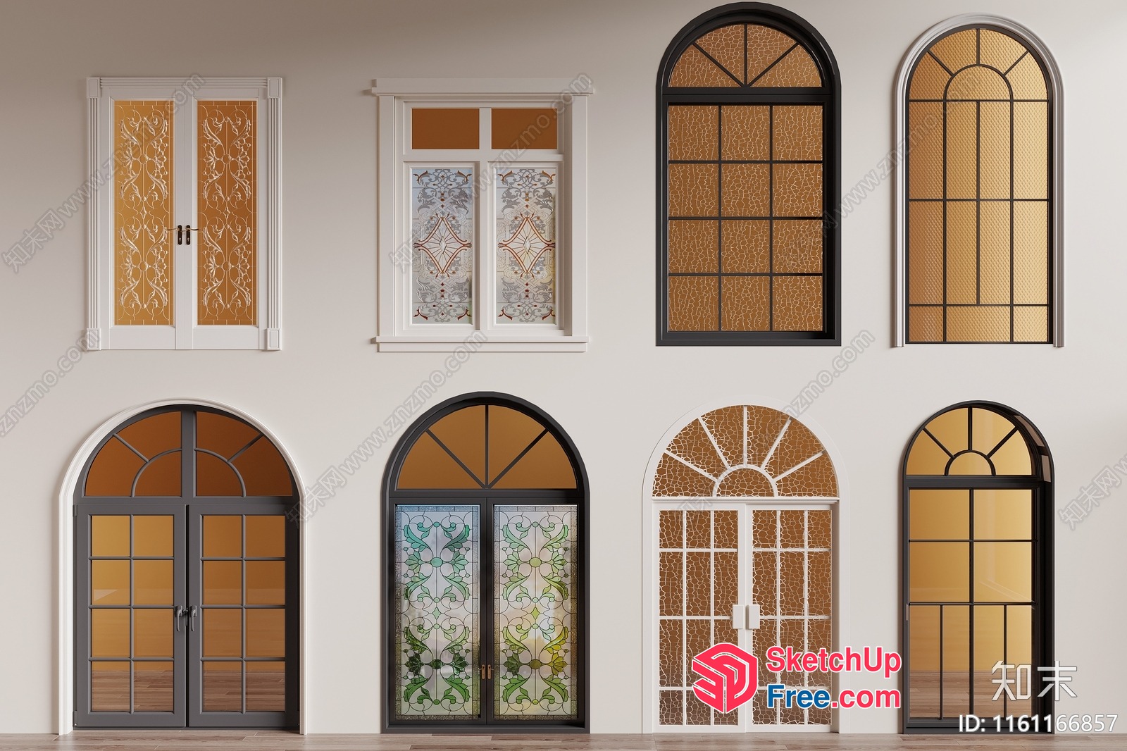 Elegant Windows And Doors In Classic Style 3D SketchUp File