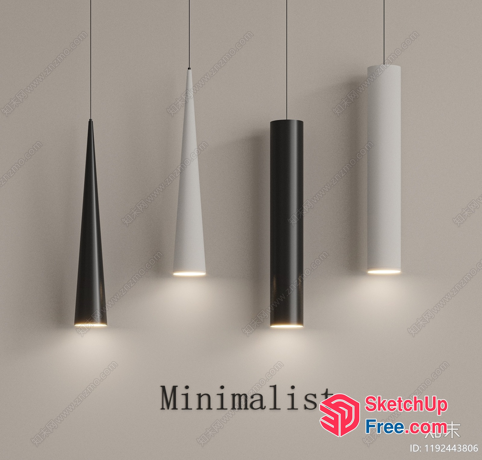 Minimalist Hanging Lights 3D SketchUp File