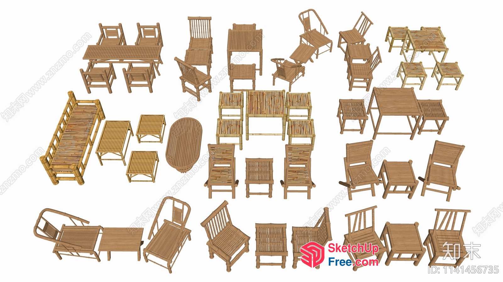 Various Rattan Furniture Items 3D SketchUp File