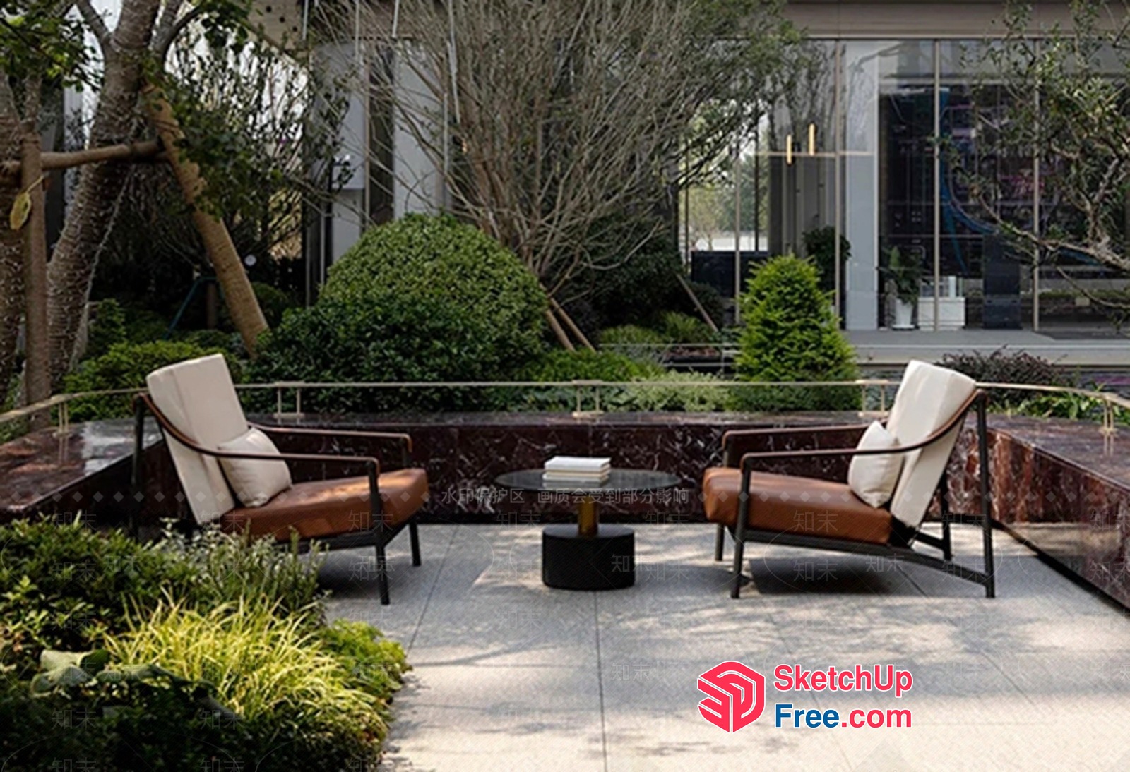 Modern Outdoor Patio With Comfortable Seating 3D SketchUp File