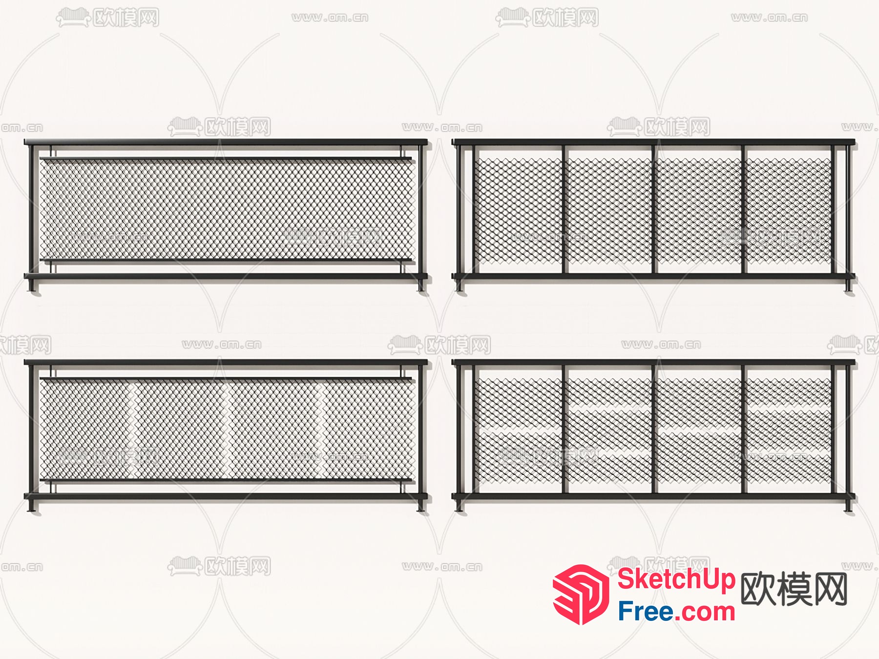 Metal Railing Designs For Balconies And Stairs 3D SketchUp File