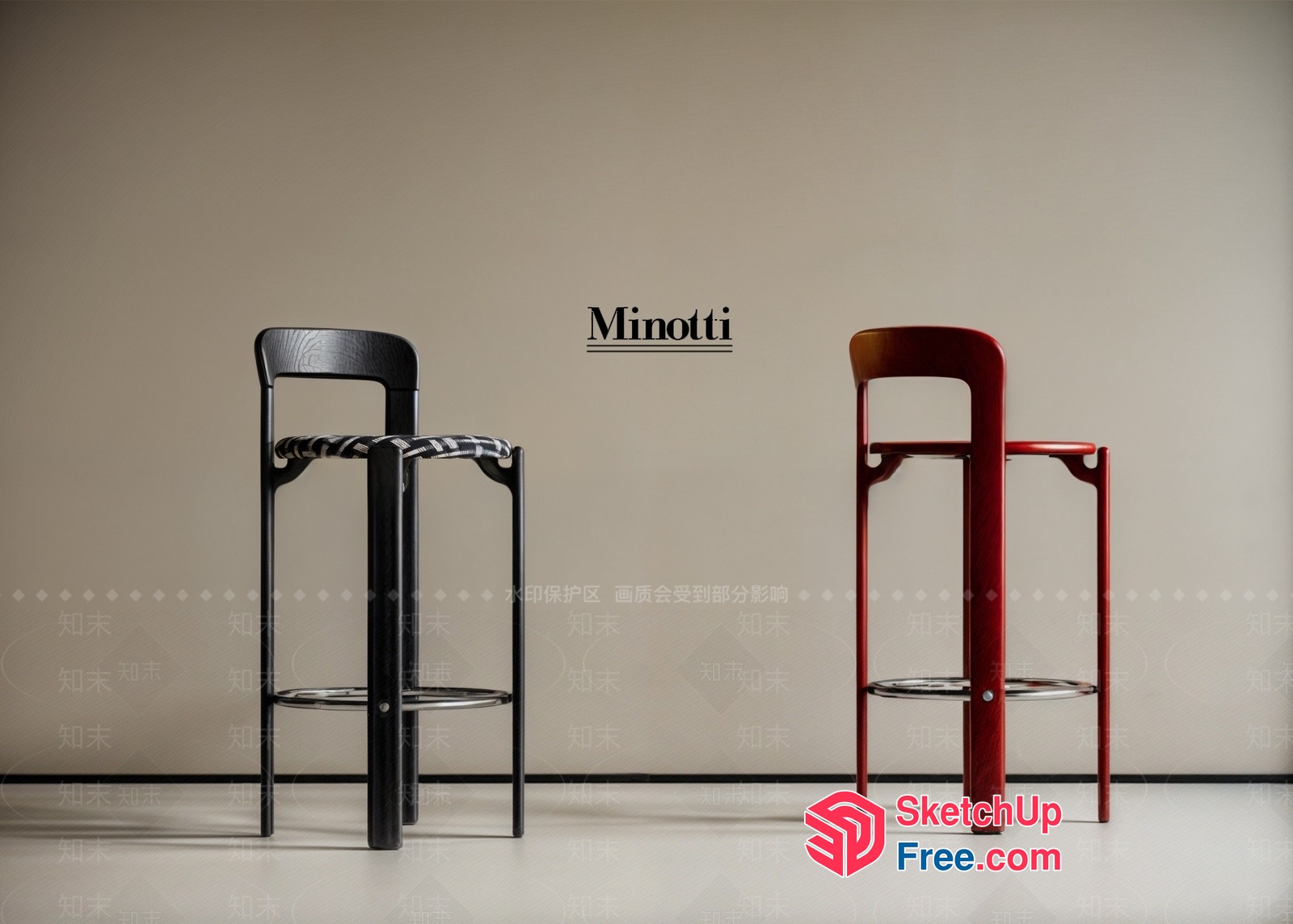 Modern Minimalist Bar Stools 3D SketchUp File