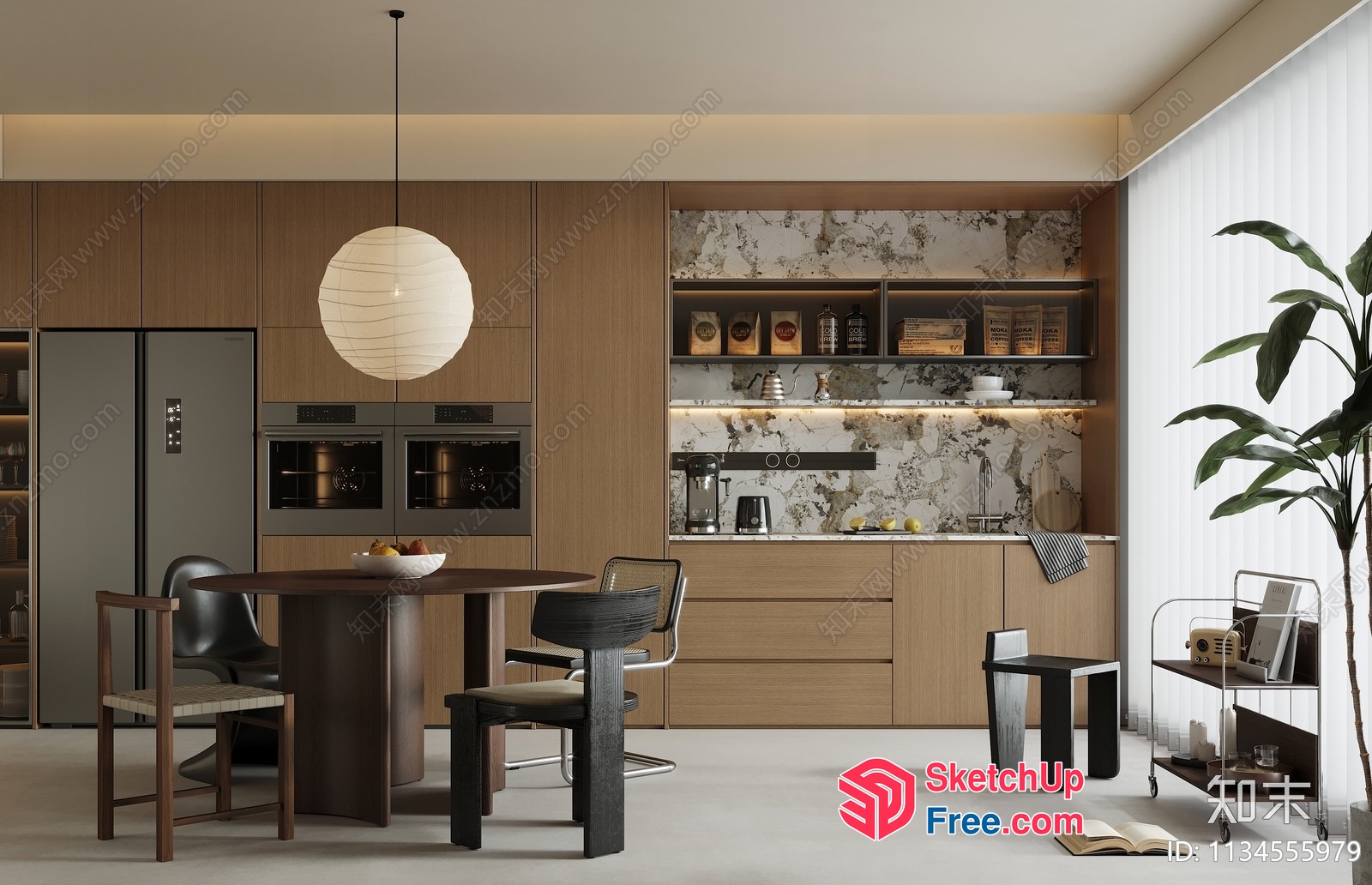 Modern Minimalist Dining Room With Sleek Furniture 3D SketchUp File