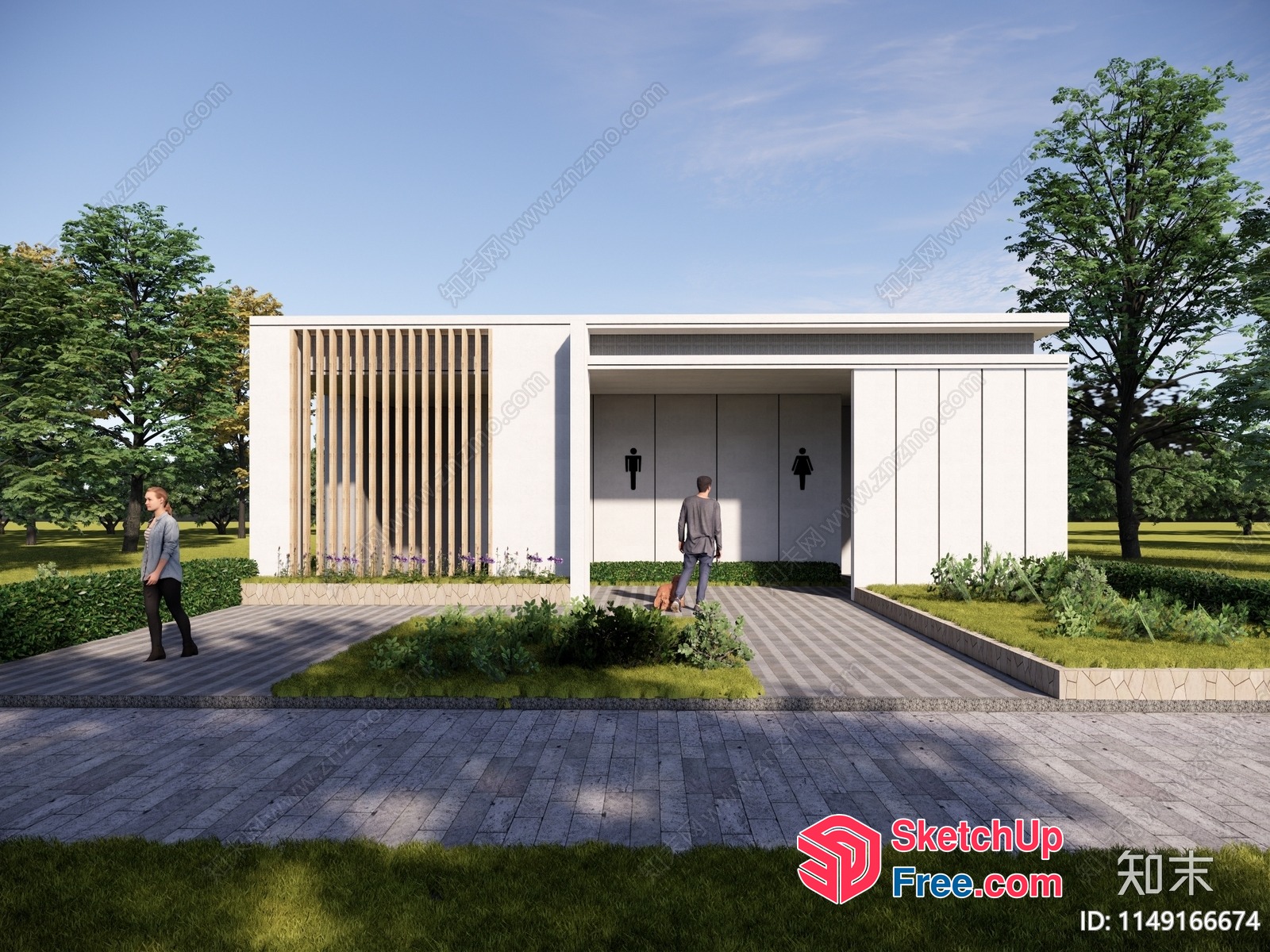 Modern Exterior Building With Clean Lines And Minimalist Decor 3D SketchUp File