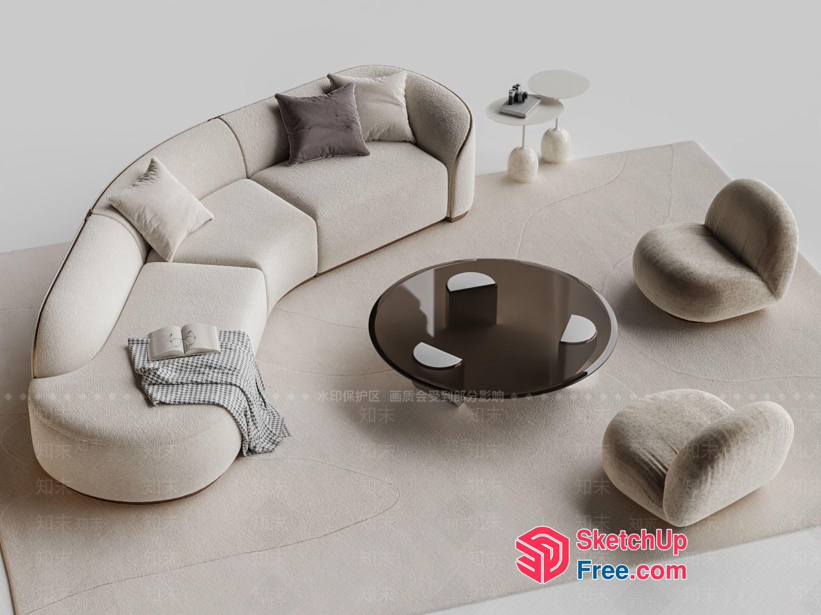 Modern Minimalist Living Room Furniture 3D SketchUp File