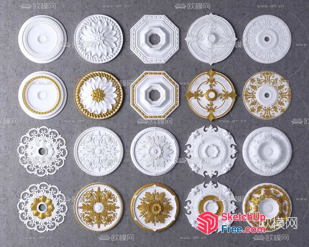 Ornate Ceiling Decorations 3D SketchUp File