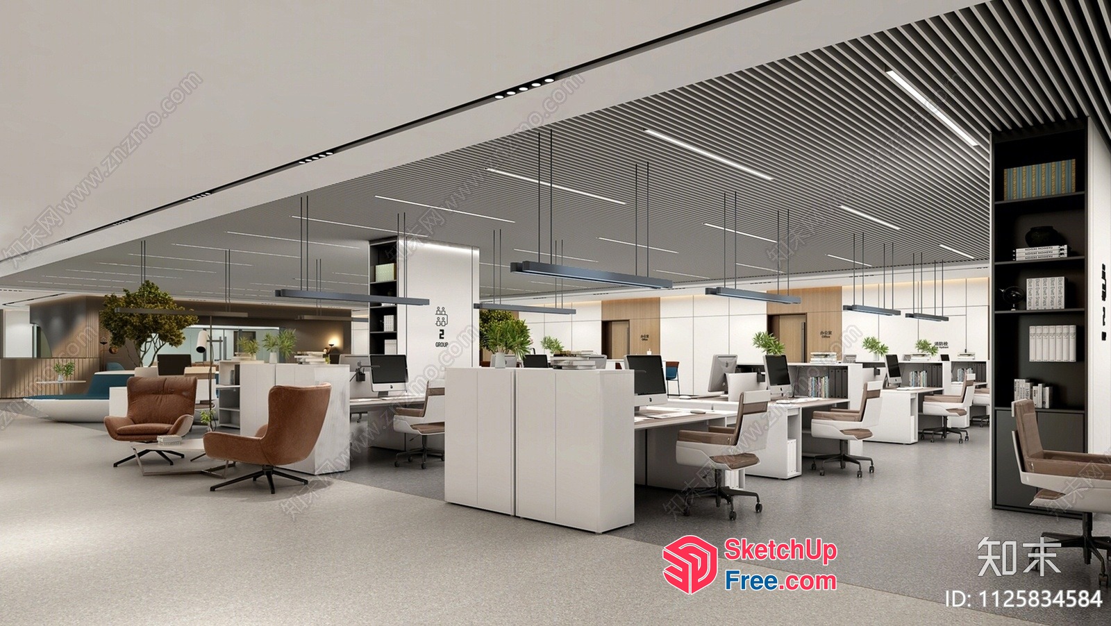 Modern Office Space With Minimalist Furniture And Neutral Color Scheme 3D SketchUp File