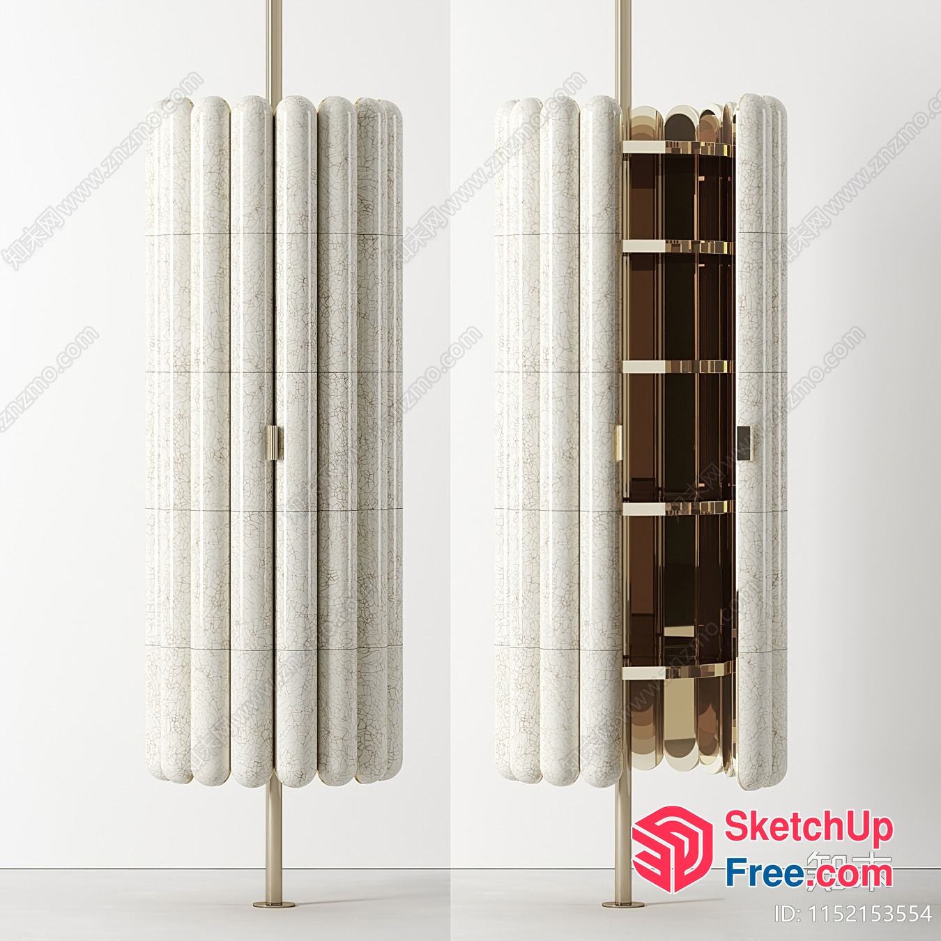 Elegant Creamy Style Partition Screen 3D SketchUp File