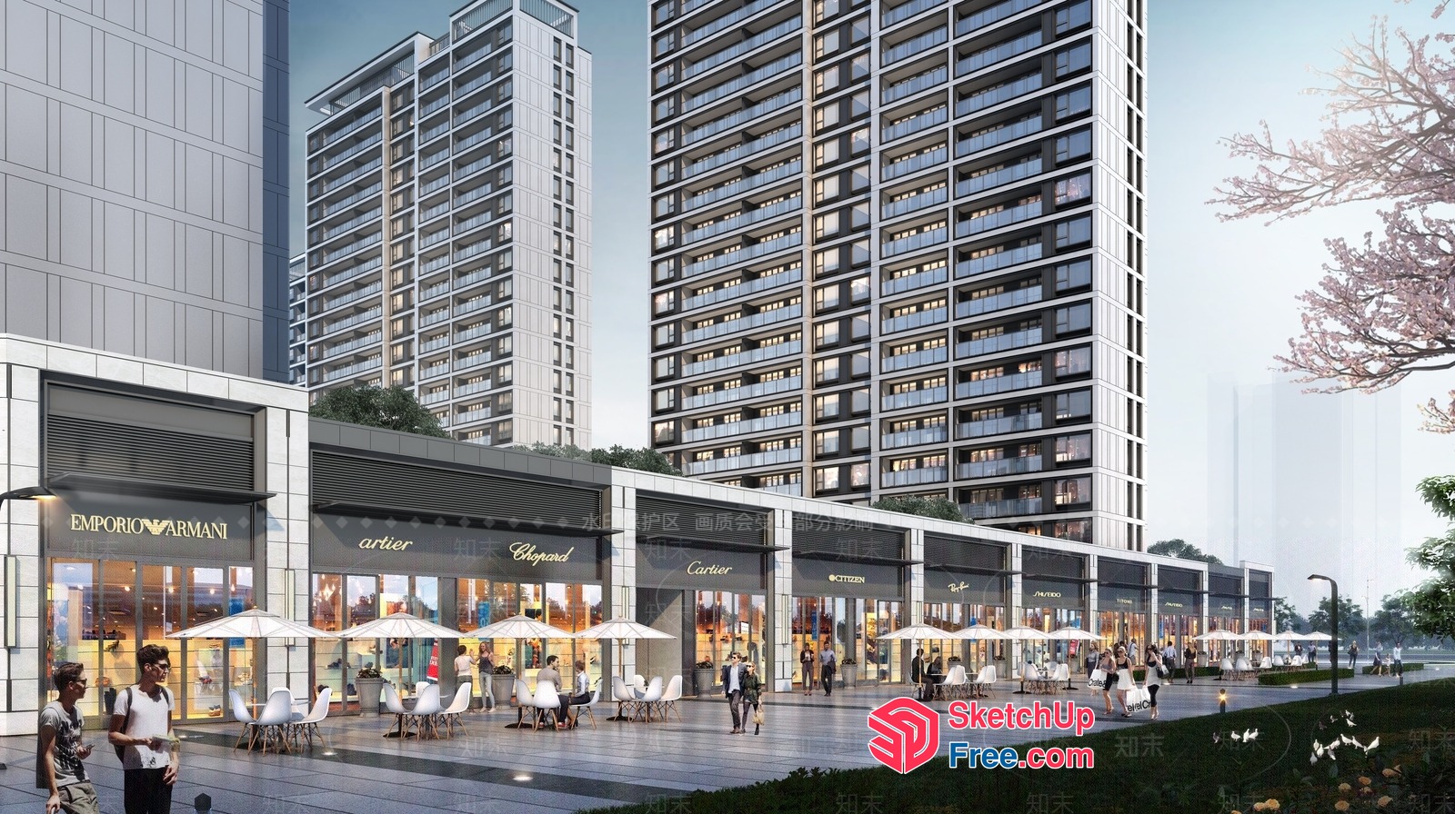 Modern Urban Shopping Mall 3D SketchUp File