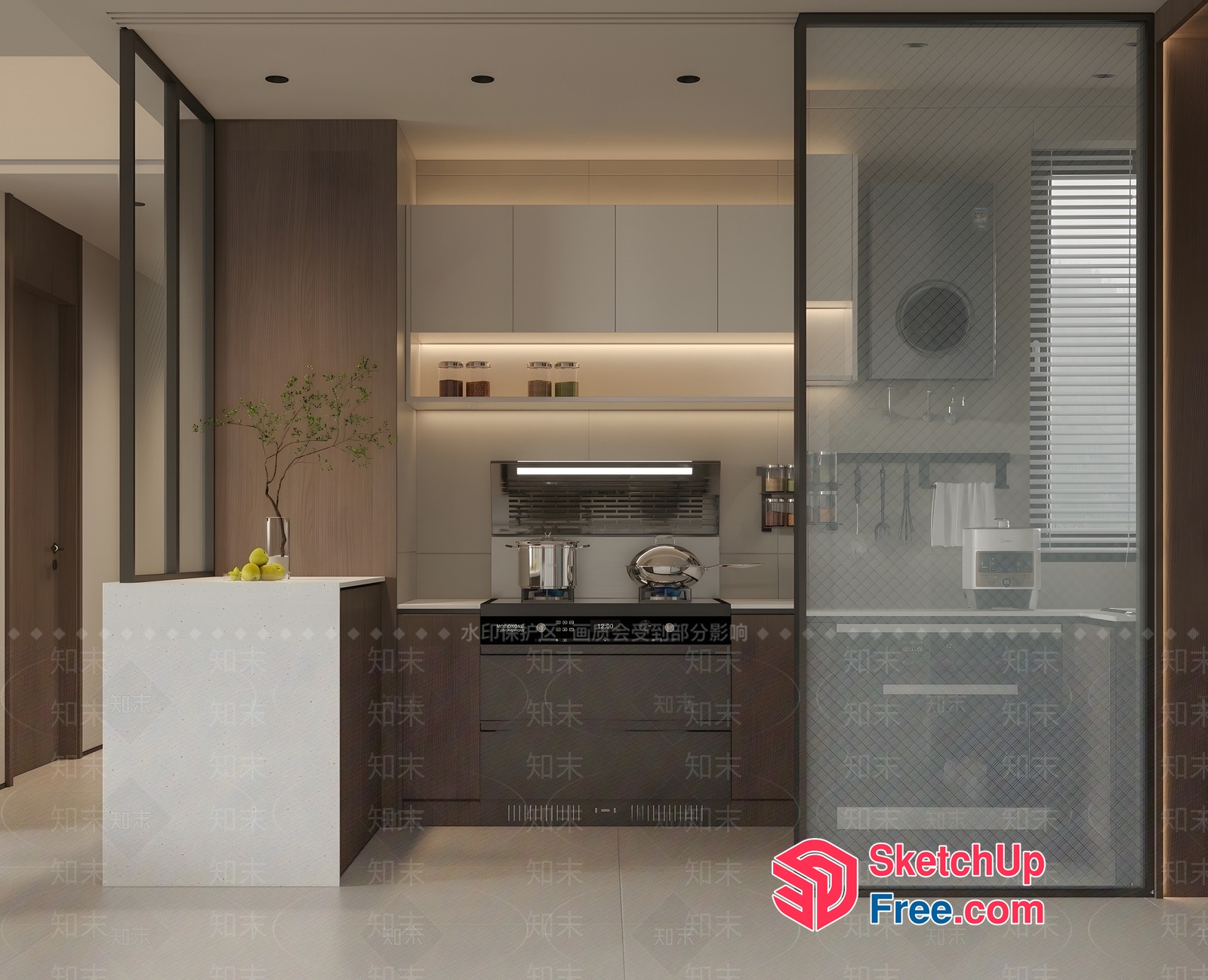Modern Kitchen With Sleek Appliances And Minimalist Decor 3D SketchUp File