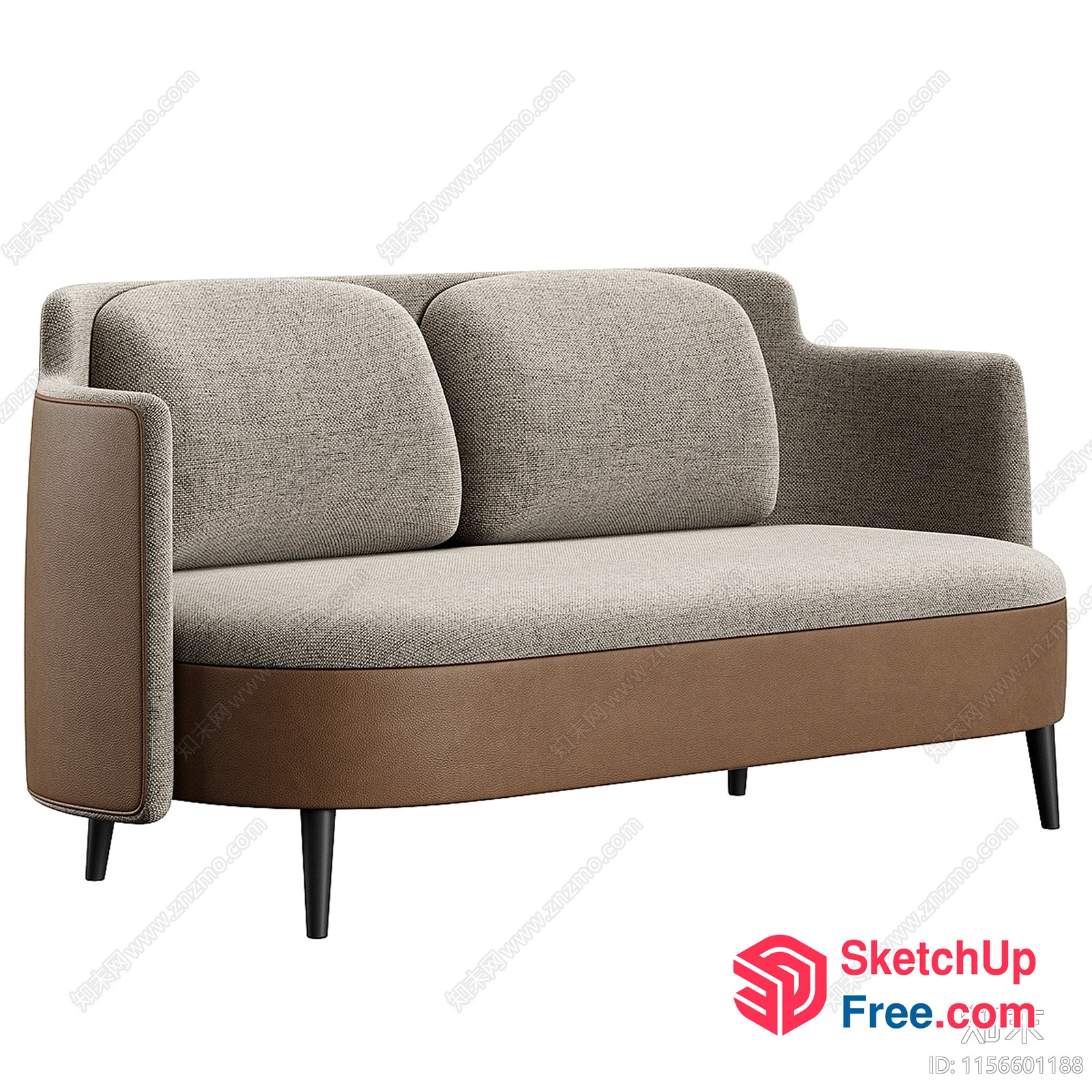 Stylish Modern Sofa With Elegant Pillows 3D SketchUp File
