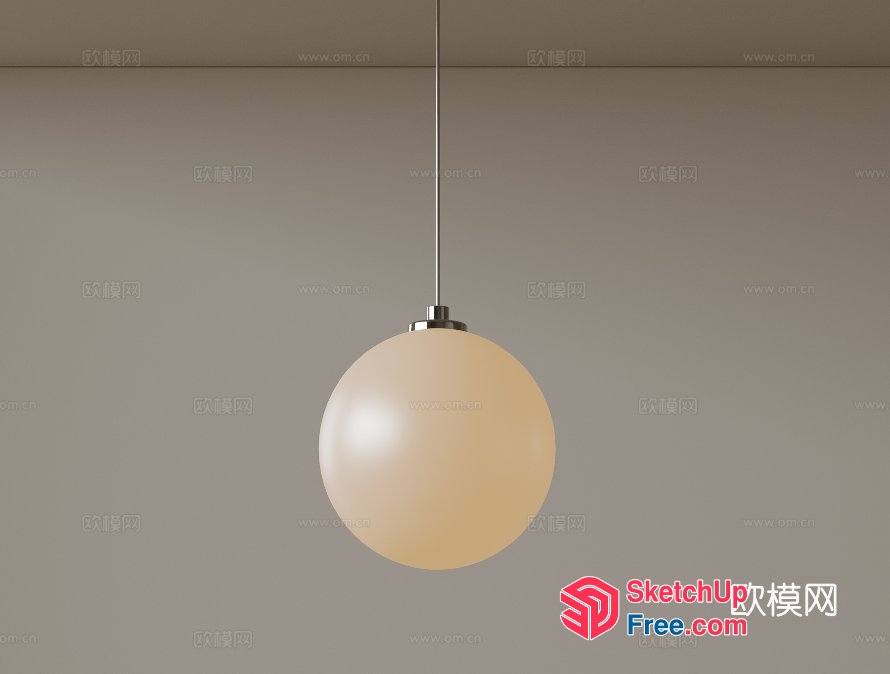 Hanging Light Fixture In A Creamy Style 3D SketchUp File