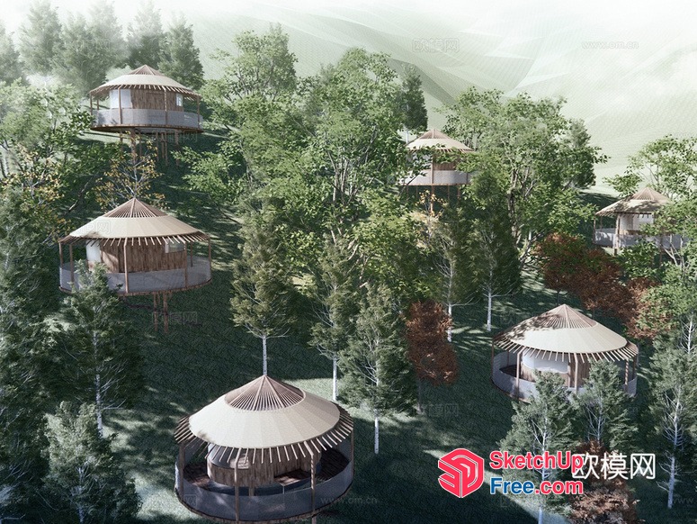 Serene Forest Retreat 3D SketchUp File