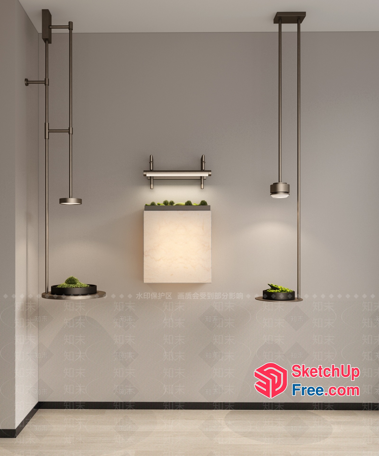 Modern Minimalist Hanging Light Fixtures 3D SketchUp File