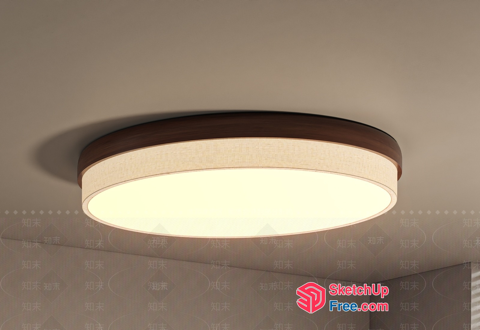 Modern Circular Ceiling Light Fixture 3D SketchUp File