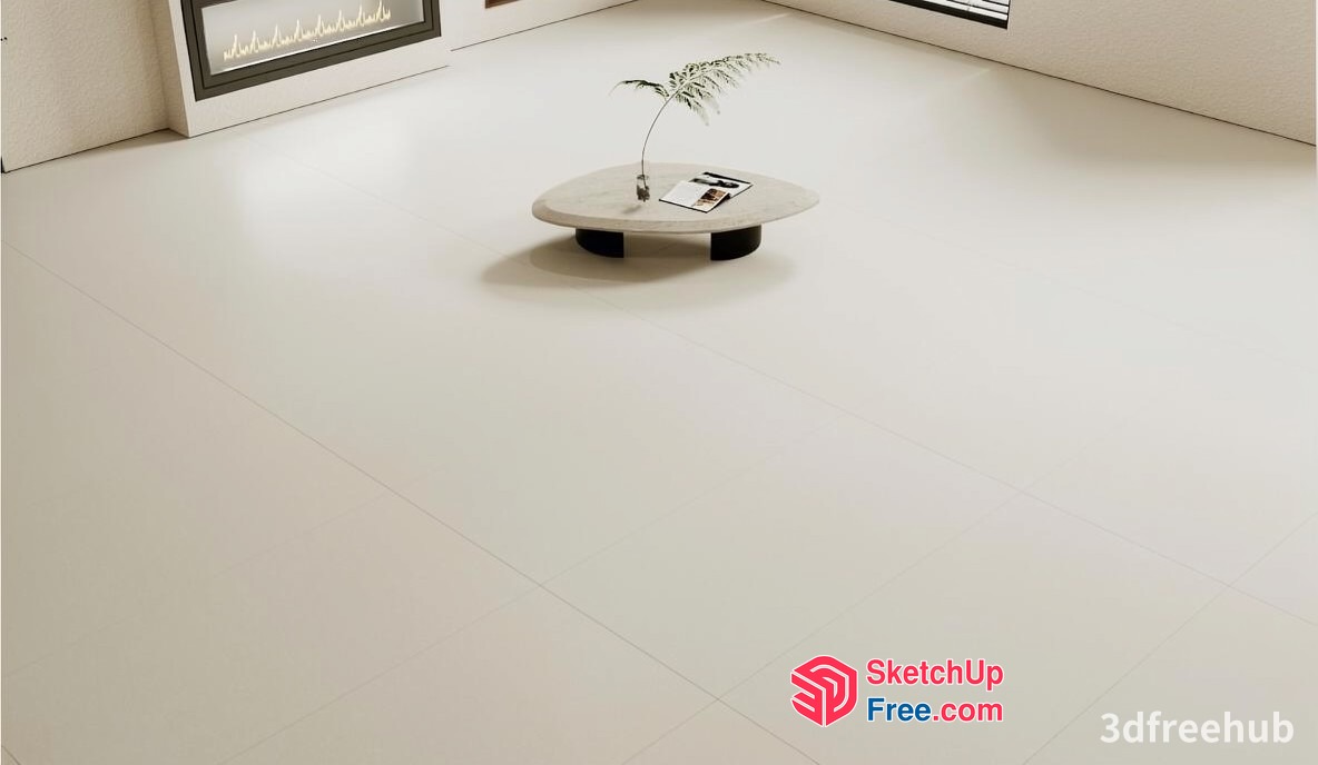 Minimalist White Living Room With Elegant Furniture 3D SketchUp File