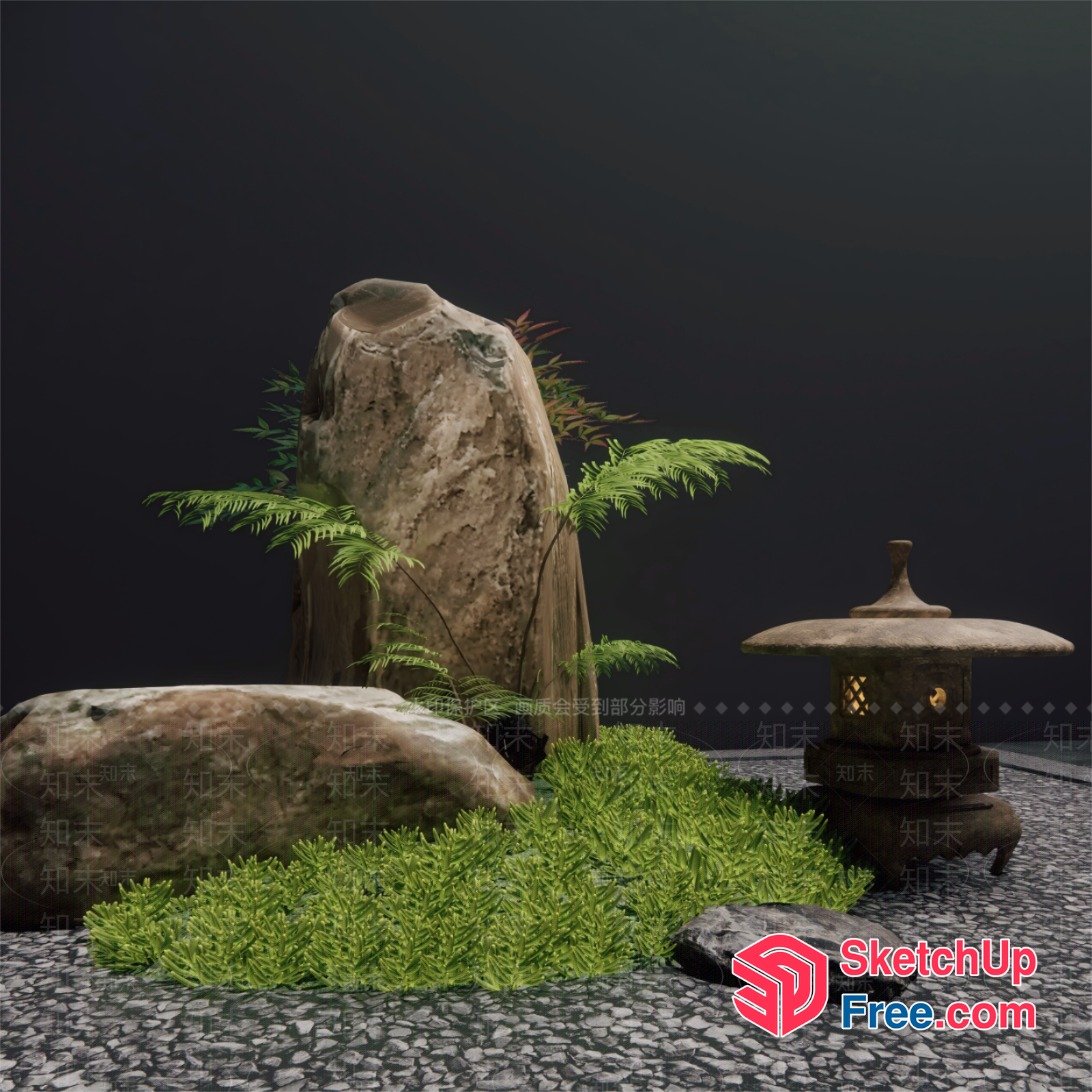 Japanese-Inspired Outdoor Decor 3D SketchUp File